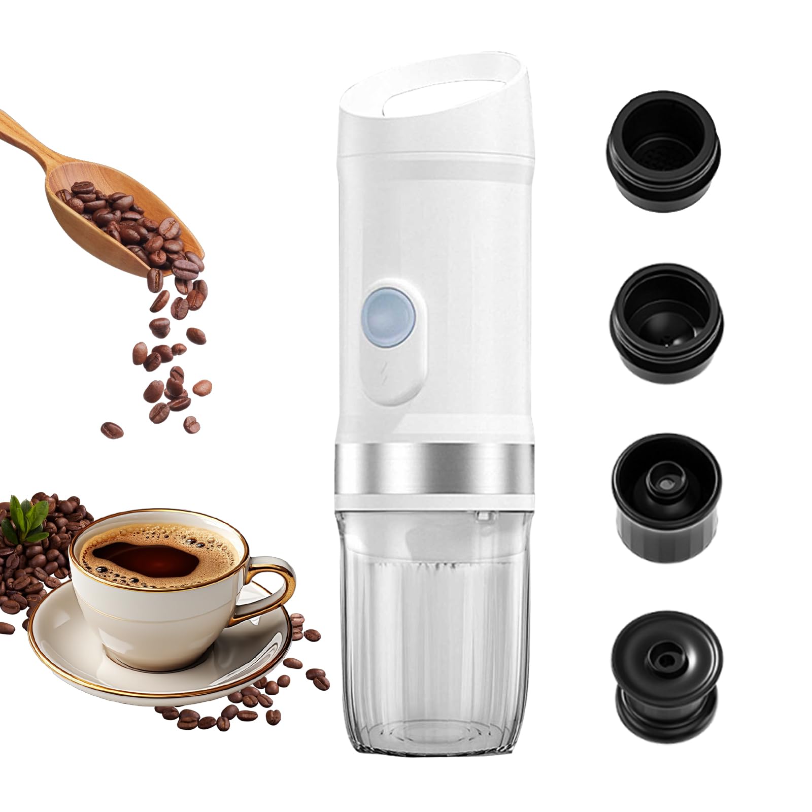 Cafetera Espresso Eléctrica Portátil, Mini Cafetera Portátil Auto Calentable De 80ml Y 19 Bares De Presio