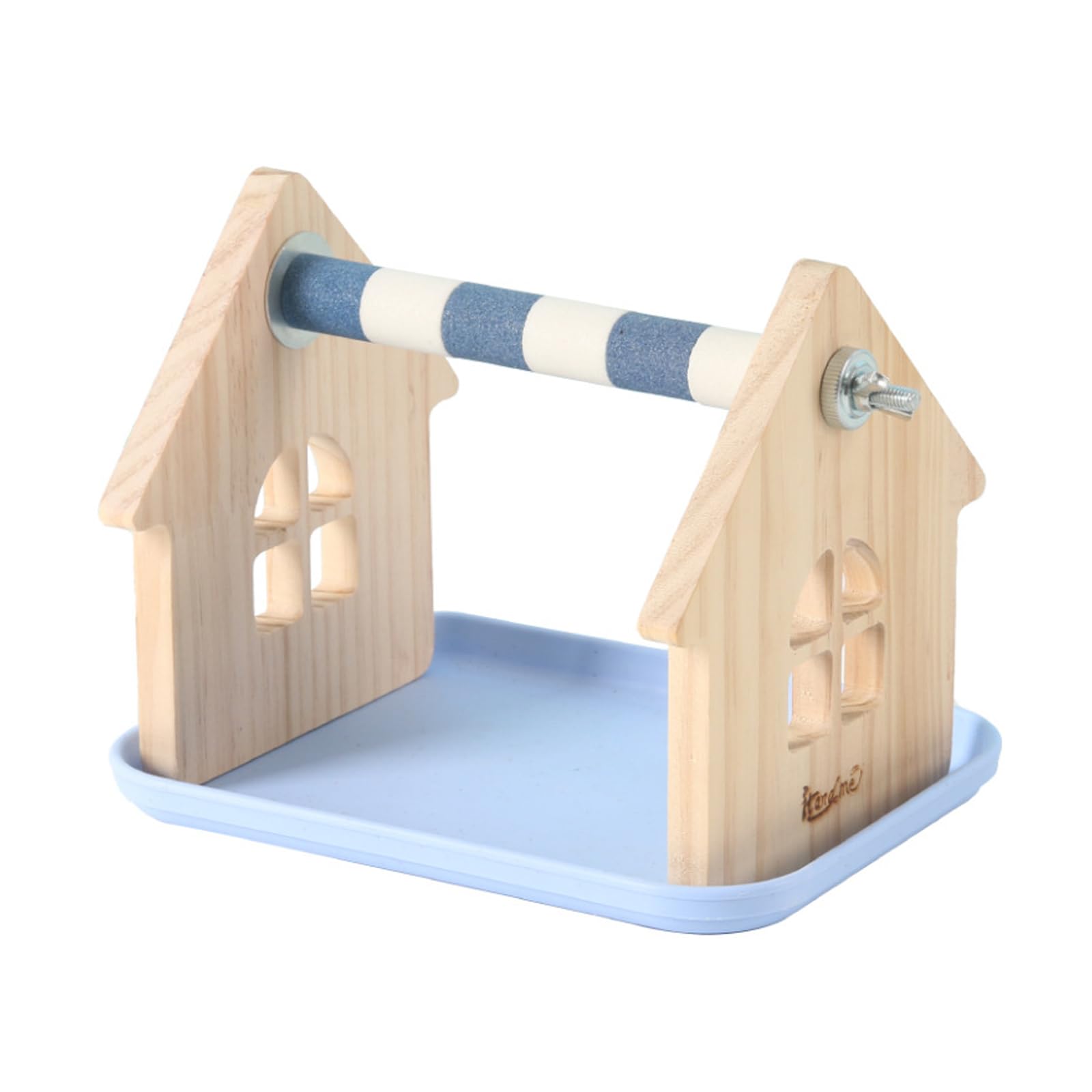Soporte de madera natural para loros con base antideslizante para entretenimiento de pájaros, fácil movilidad, soporte para loros de madera natural
