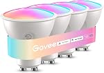 Govee GU10 Smart Bulb, Matter RGBWW Light Bulb Work with Alexa, Google Assistant, WiFi & Bluetooth Color Changing MR16 LED Bulbs, 64 Dynamic Scenes, Syncs with Music, 4 Pack, 400LM, GU10 Base | Smart Light Bulb Work with Alexa, Google Assistant, WiFi