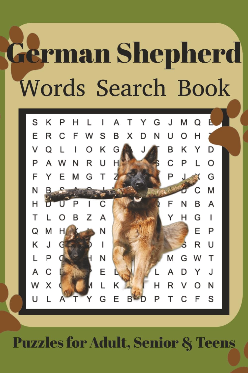 German Shepherd Word Search Book: Fun Word Search Puzzles for German Shepherd Lovers | Relaxing Brain Games for Adults & Seniors | 6x9 Inches | 110 Pages | 50+ Puzzles | Solutions Included
