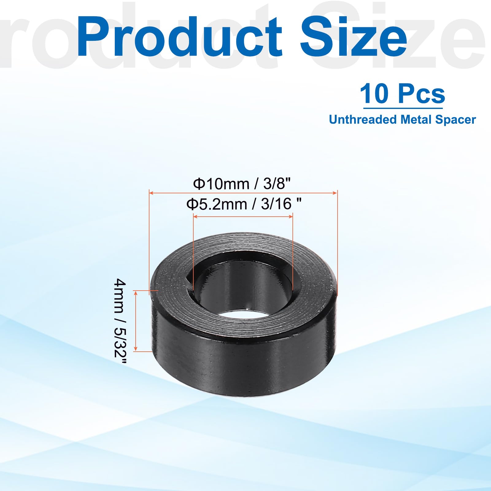PATIKIL 10pcs M5 Aluminium Spacers, 3/16" ID x 3/8" OD Round Standoff Spacer - Image 2