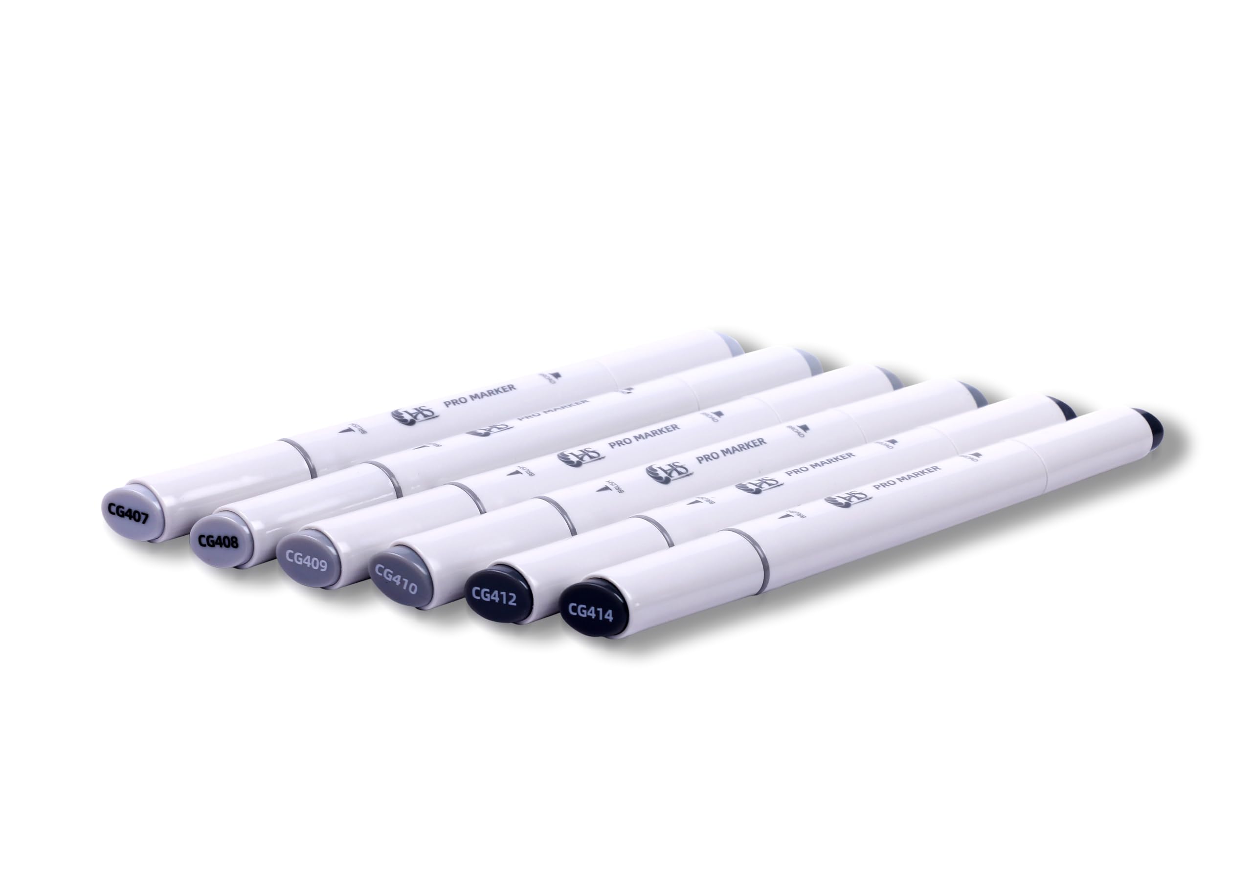 HAKIM'S HS Twin Tip Brush Pro Markers Set Of 6 - Cool Gray — Amazon image 2