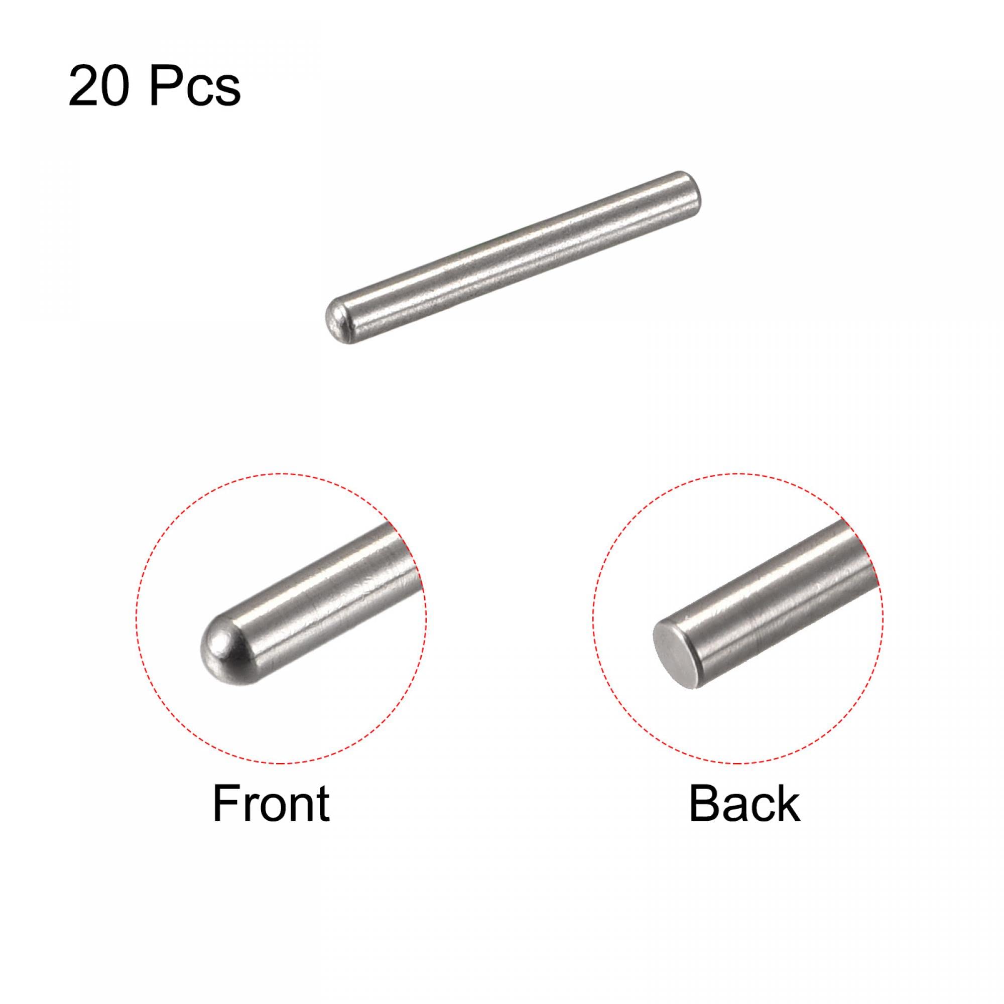 Sourcing Map 1 X 6 Mm Dowel Pins, 20pcs 304 Stainless Steel Round Flat