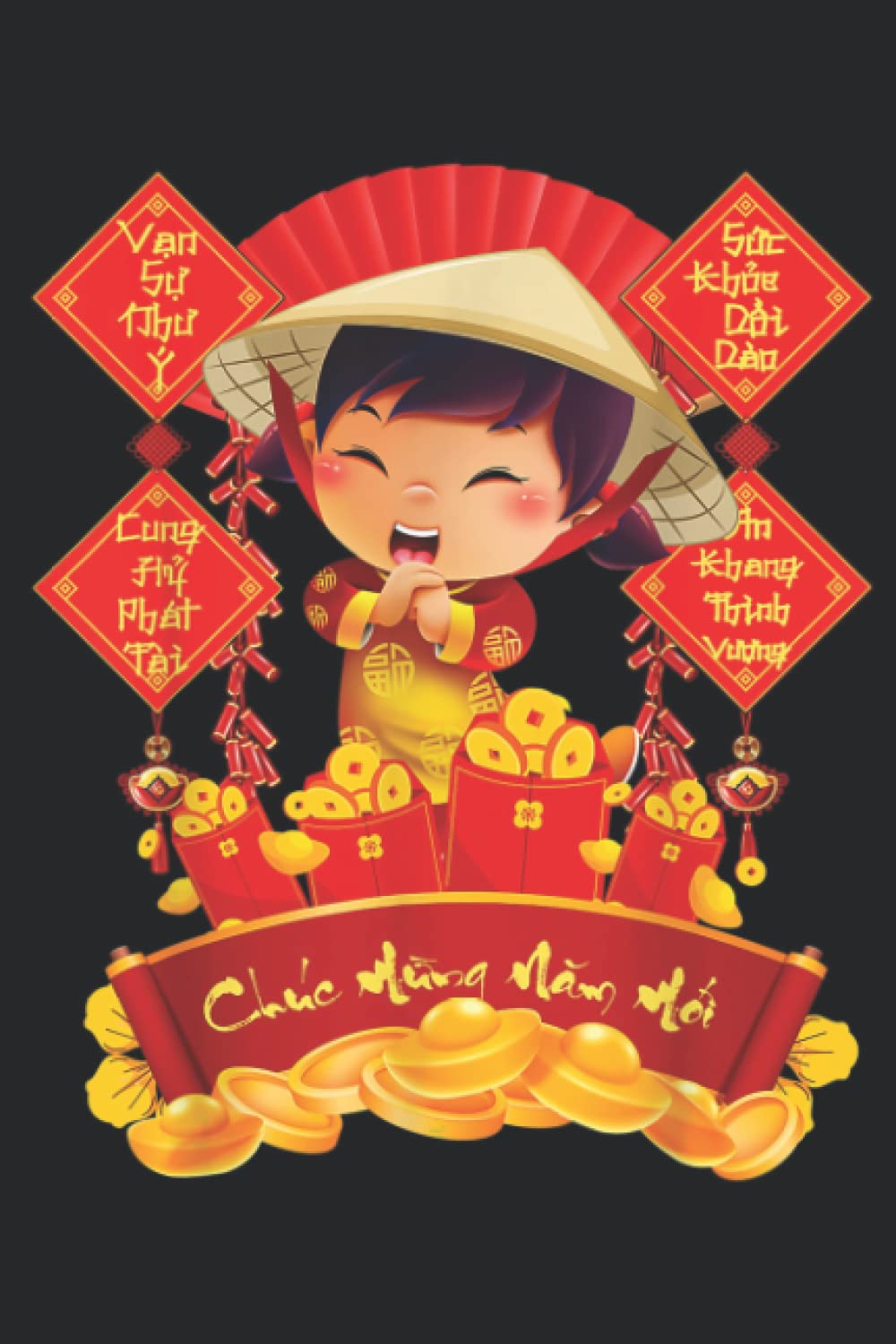 Girl Chuc Mung Nam Moi Vietnamese Lunar New Year Tiger 2022 Family: Daily Planner Notepad To Do Schedule, Medium 6x9 Inches, 110 Pages, Printed Cover