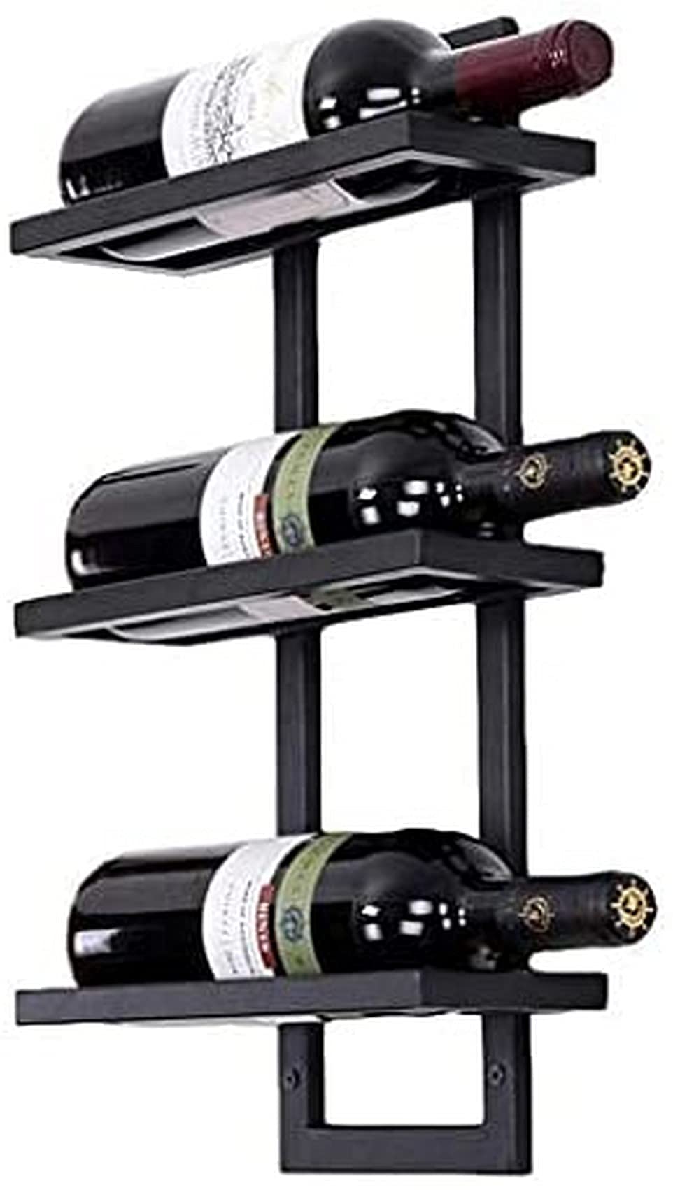 Casiers à vin pour petits espaces avec fixation murale en métal noir