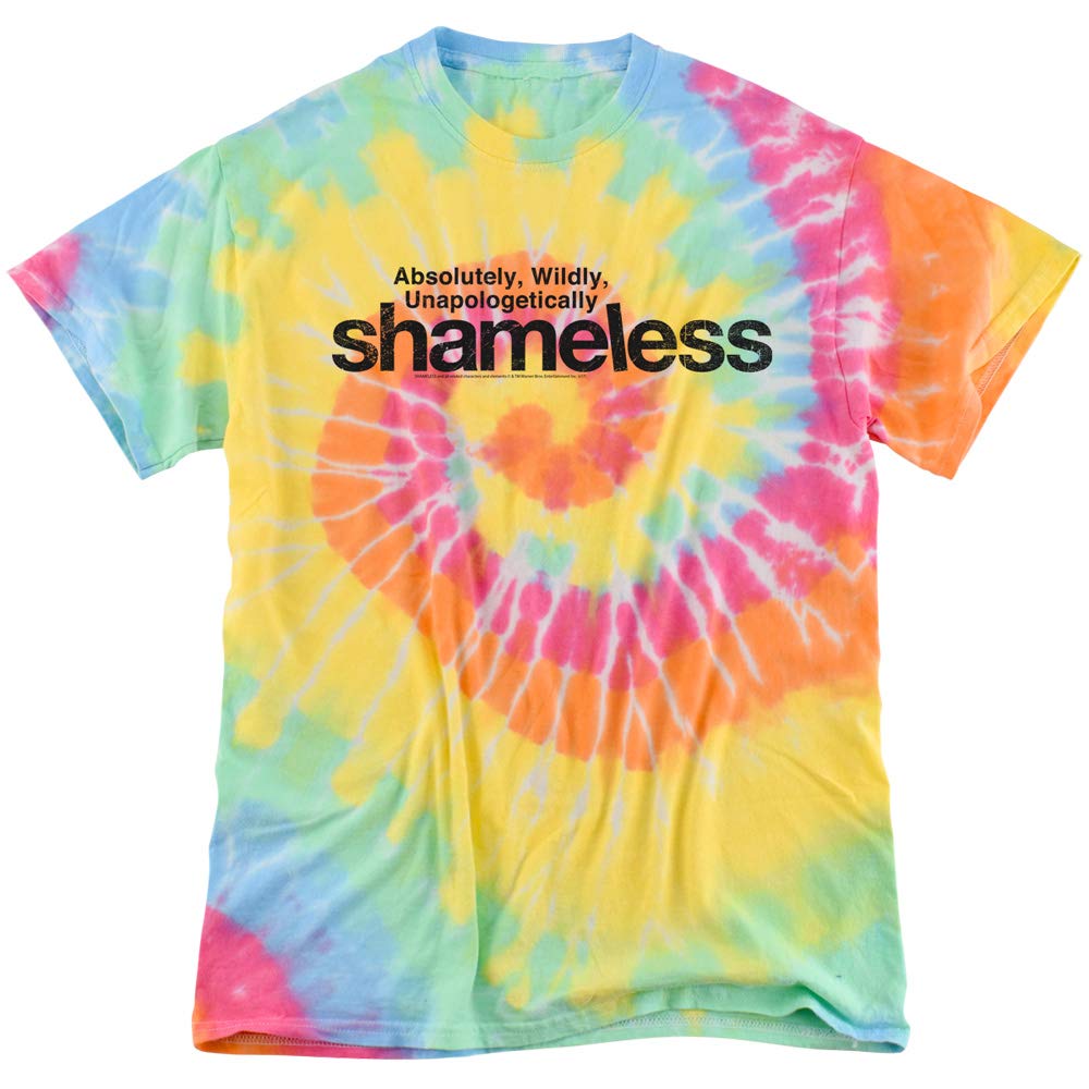 PopfunkShameless Logo Tie Dye Adult Unisex T Shirt (Medium) Rainbow Spiral