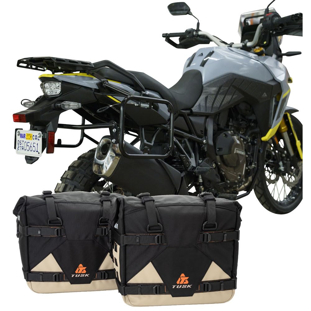 Amazon.com: TUSK Pannier Racks Pilot Pannier Bags Black/Tan for
