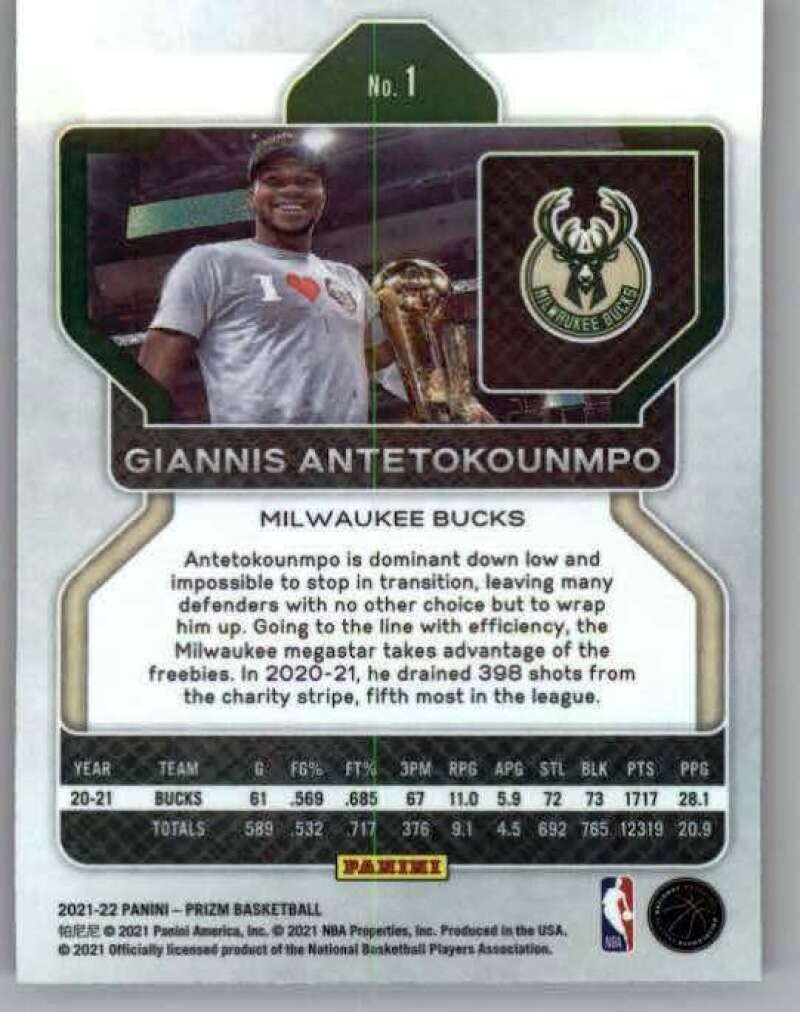 その他 Giannis Antetokounpo Prizm Choice /88 Giannis Antetokounmpo 2021 Prizm #1 Silver Price Guide