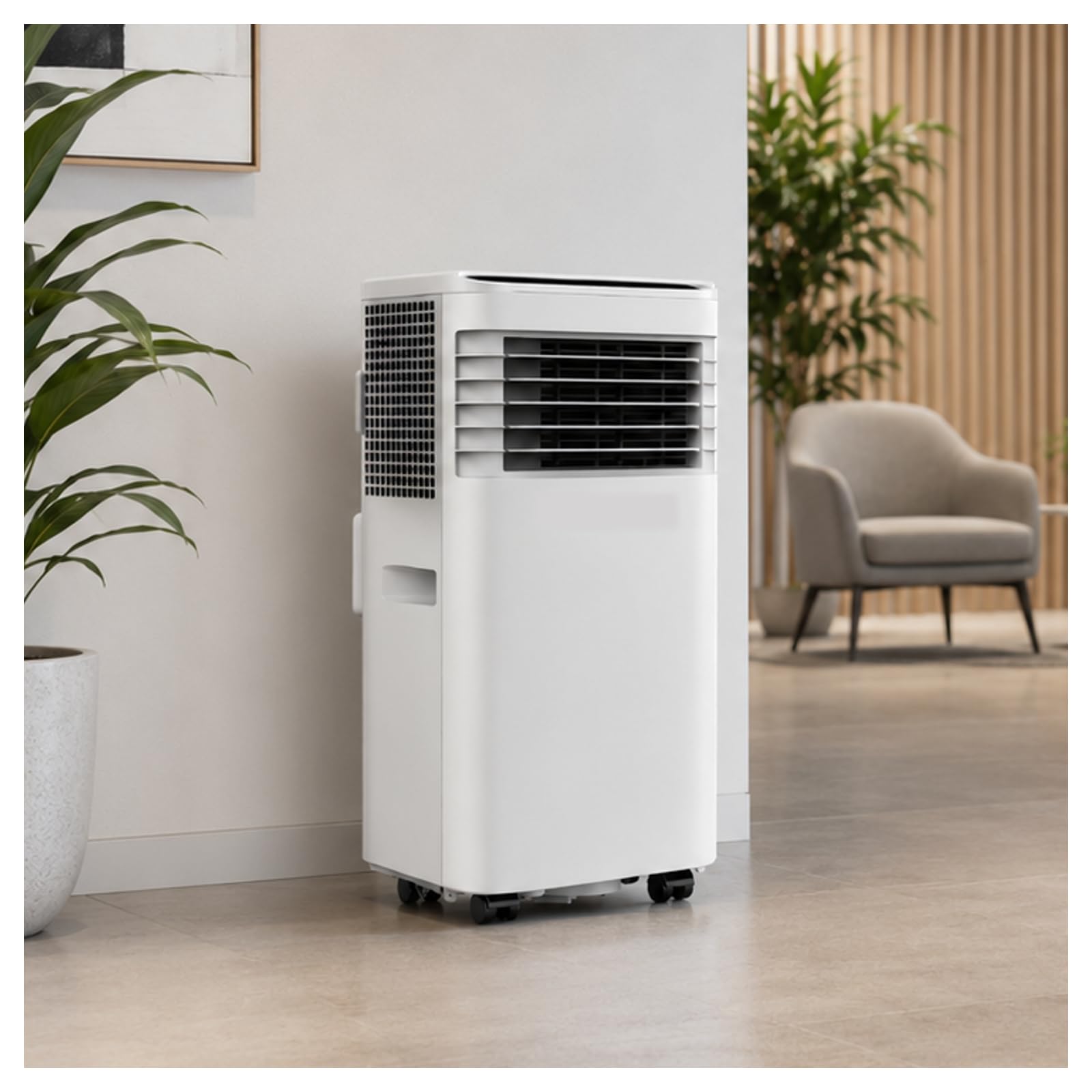 Portable compressor air conditioner, suitable for tents and campers.