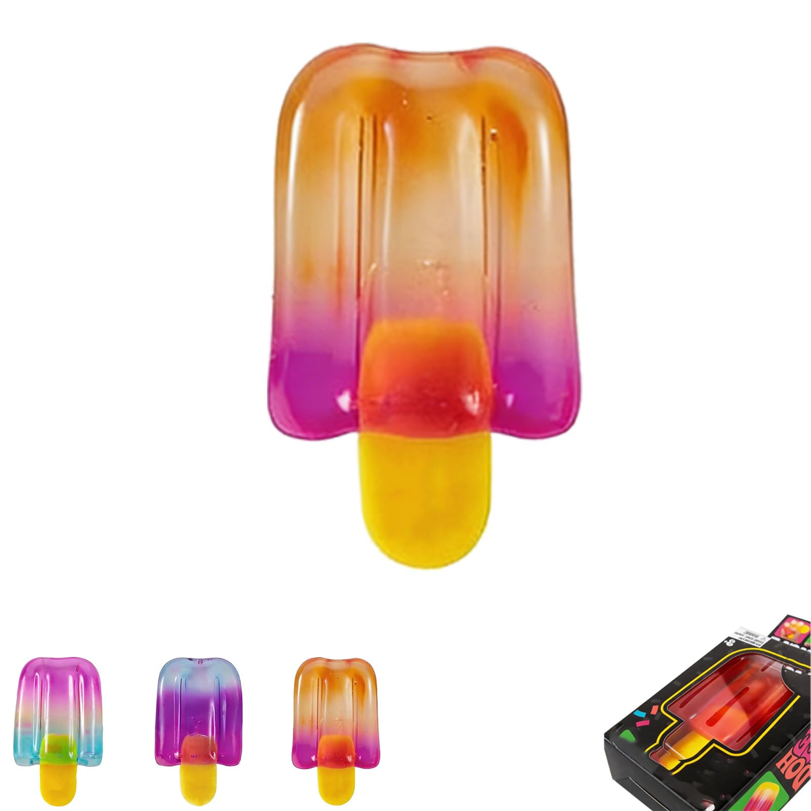 Squeeze Toys Cute Apple Squishy Fidget Toys for Kids Adults Water Bead Squeeze Toy for Anxiety Relief, Sensory Food Squishies for ADHD Autism, Birthday Party Favors (ice-c)