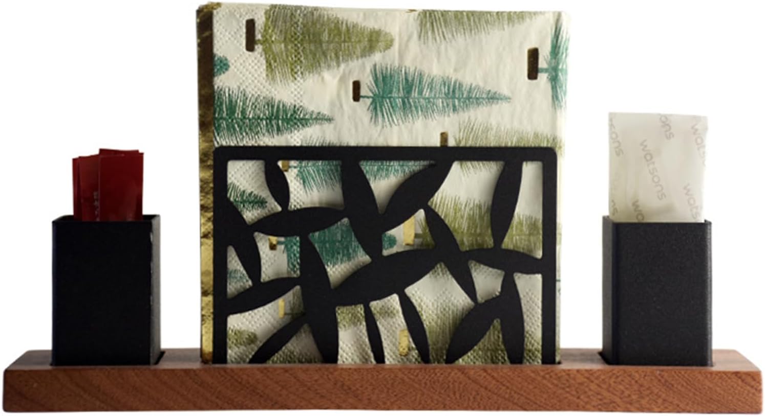 Space Saving Napkin Holder Elegant Stainless Steel Paper Towel Organiser Serviette Dispenser With Toothpick Cup Paper Towel Dispenser