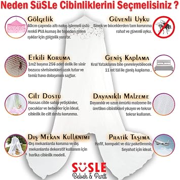 Yatak Gölgelikli Mega Boy Lüks Cibinlik Sineklik - Beyaz