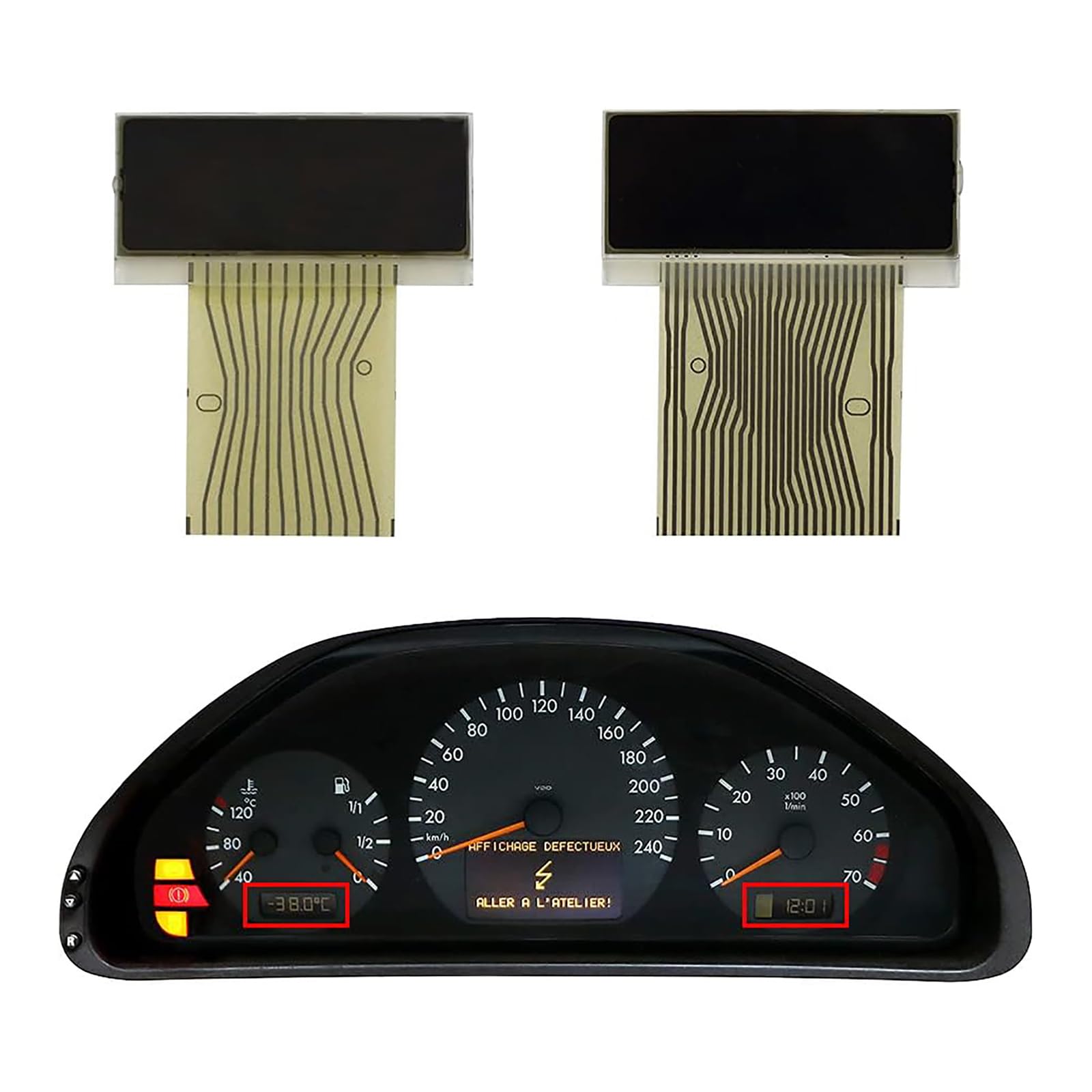Auto sinistra e destra informazioni LCD Display Screen sostituzione Fit per W210 W208 W202 R170 strumento cluster facile installazione schermo