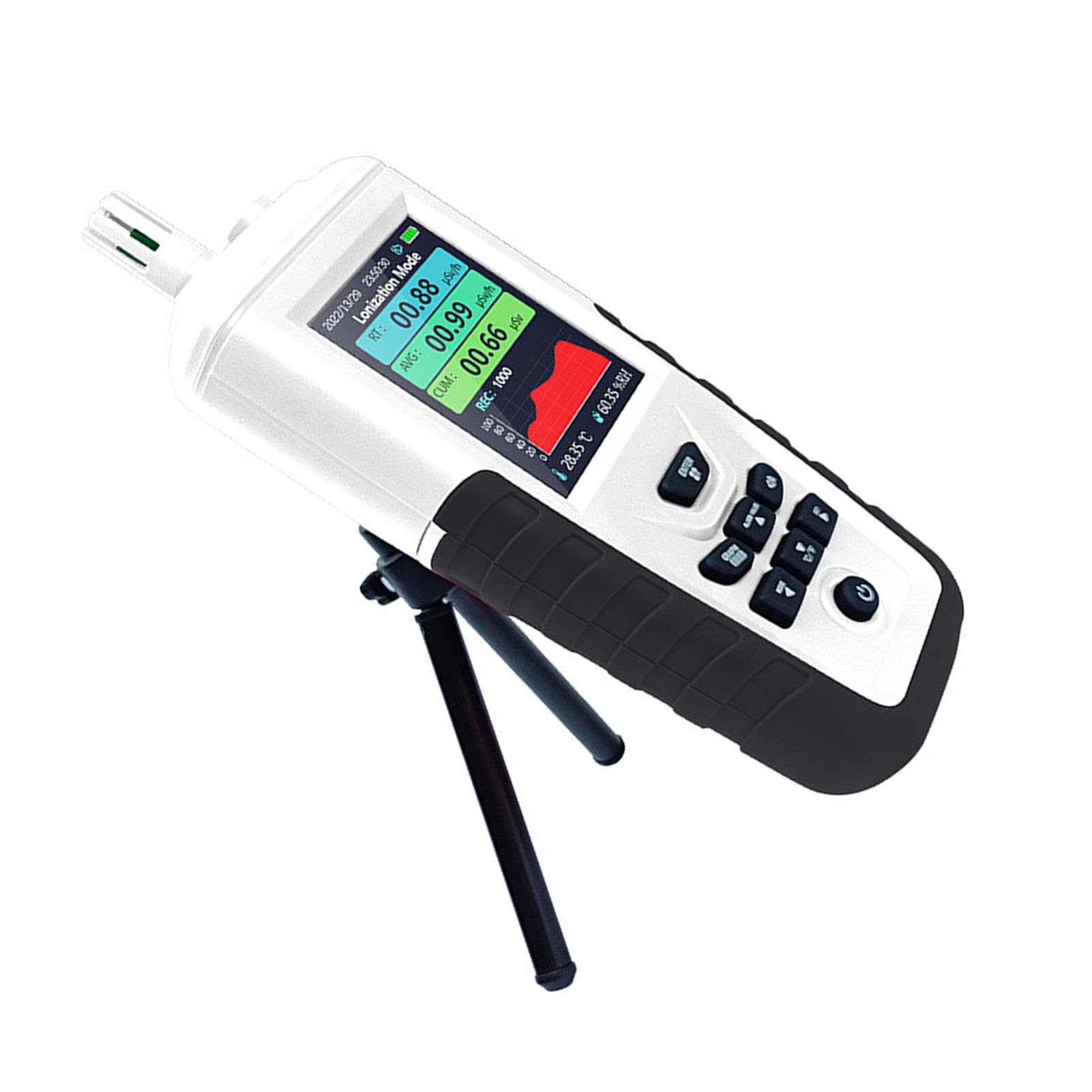 Detector de Radiación Nuclear, Monitor de Radiación de Contador Geiger ABS de 0 a 999,9 USv H, Detección de Rayos X Beta Gamma con Alarma de Luz Sonora para Uso Personal en Hospitales
