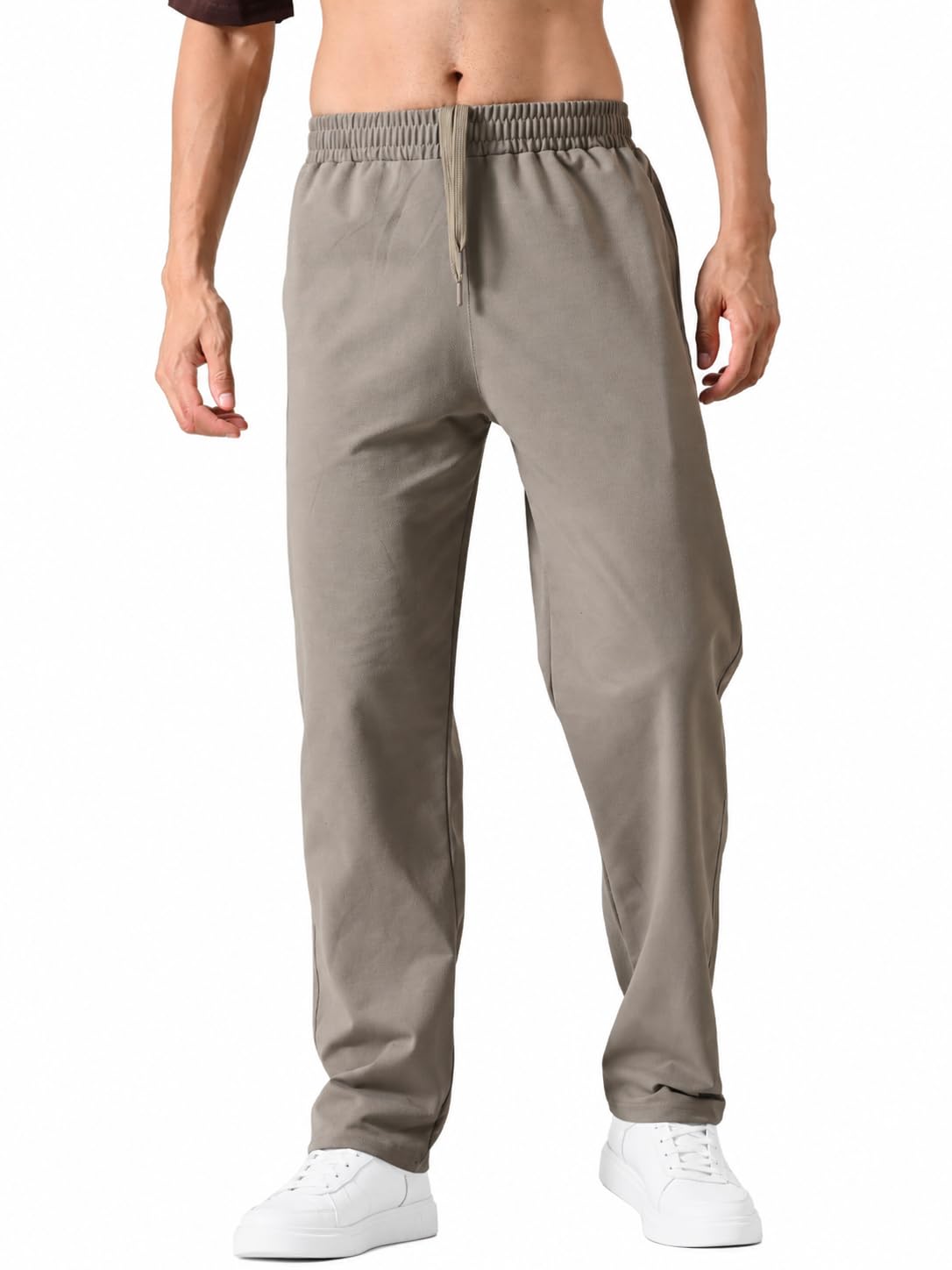 FITINC Men's Lifestyle Trackpant | Cotton Rich Premium Fabric | Straight Fit | Zipper Pockets | Casual Travel & Everyday Wear-picture-22
