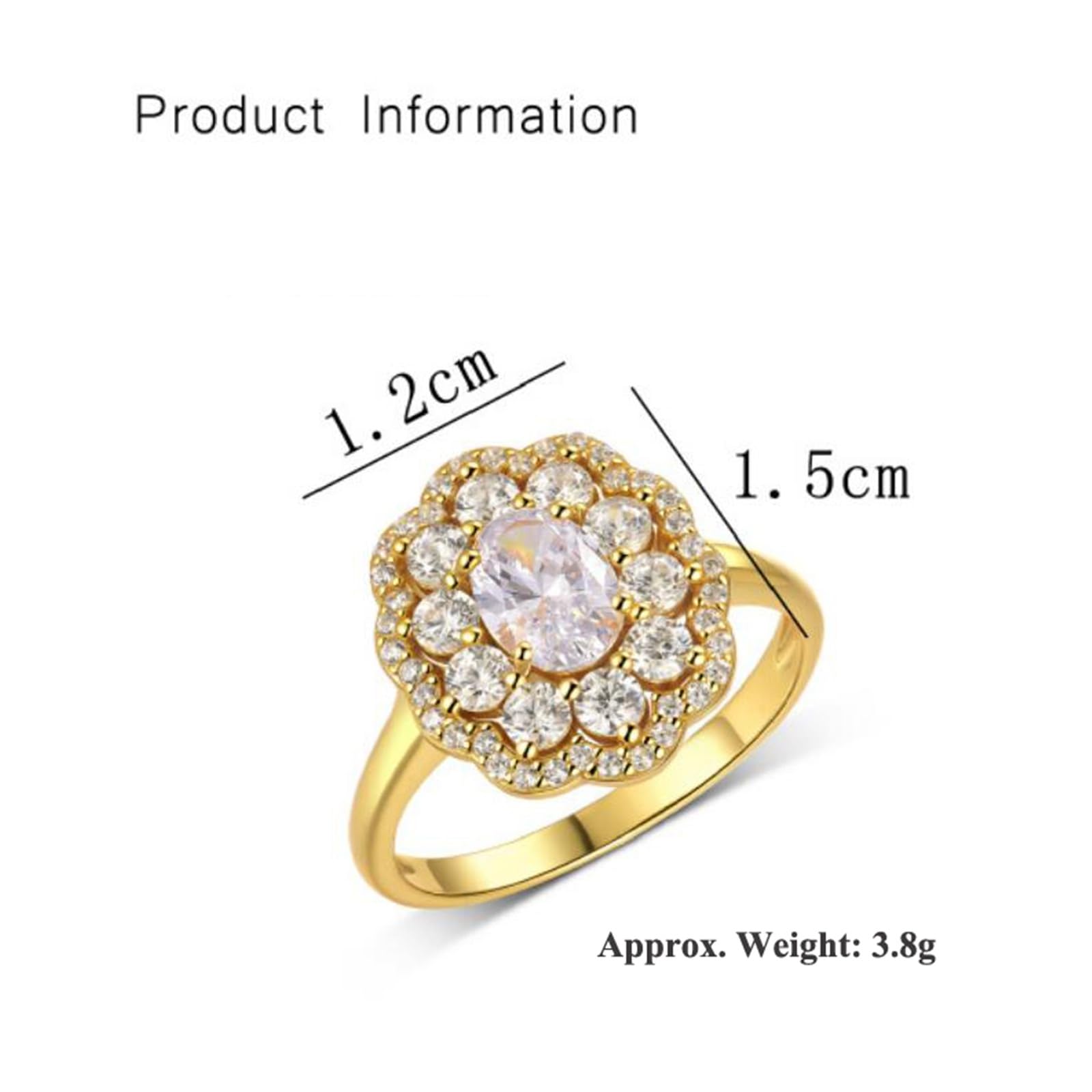 Anillos de compromiso de oro blanco macizo de 9 quilates, 14 quilates y 18 quilates con moissanita, anillo de aniversario de 1 quilate para mujer