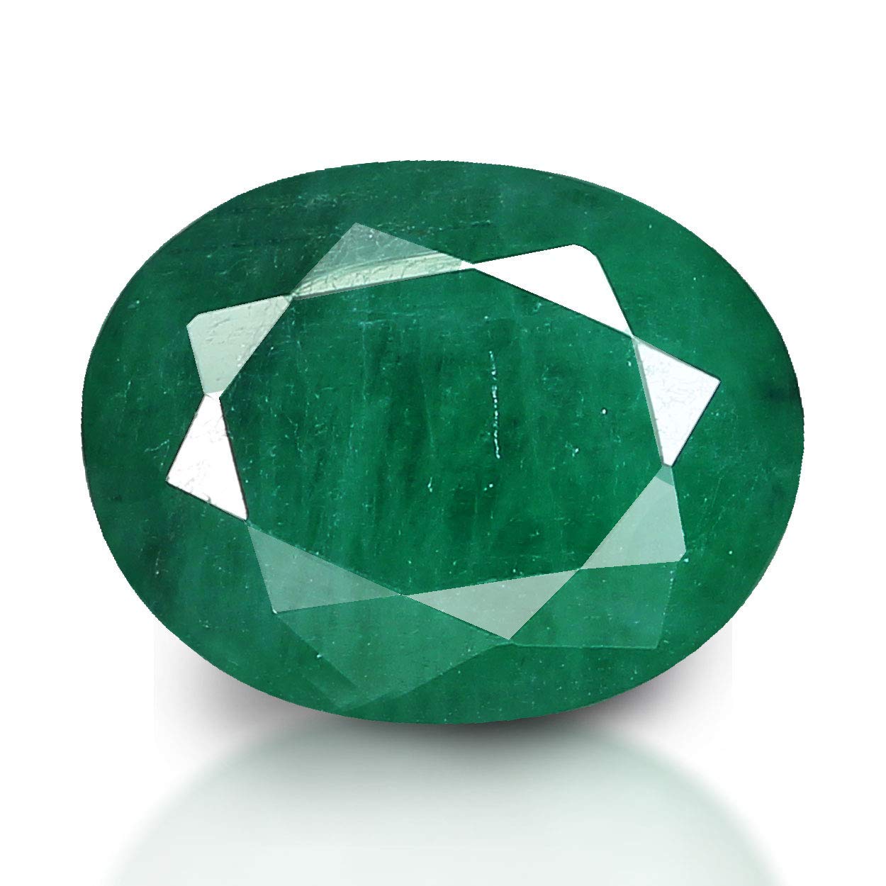 LMDPRAJAPATIS7.00 Ratti Natural AAA++ Quality Green Loose Gemstone Natural Certified Zambian Emerald/Panna Stone for Men and Women (Lab Approved)
