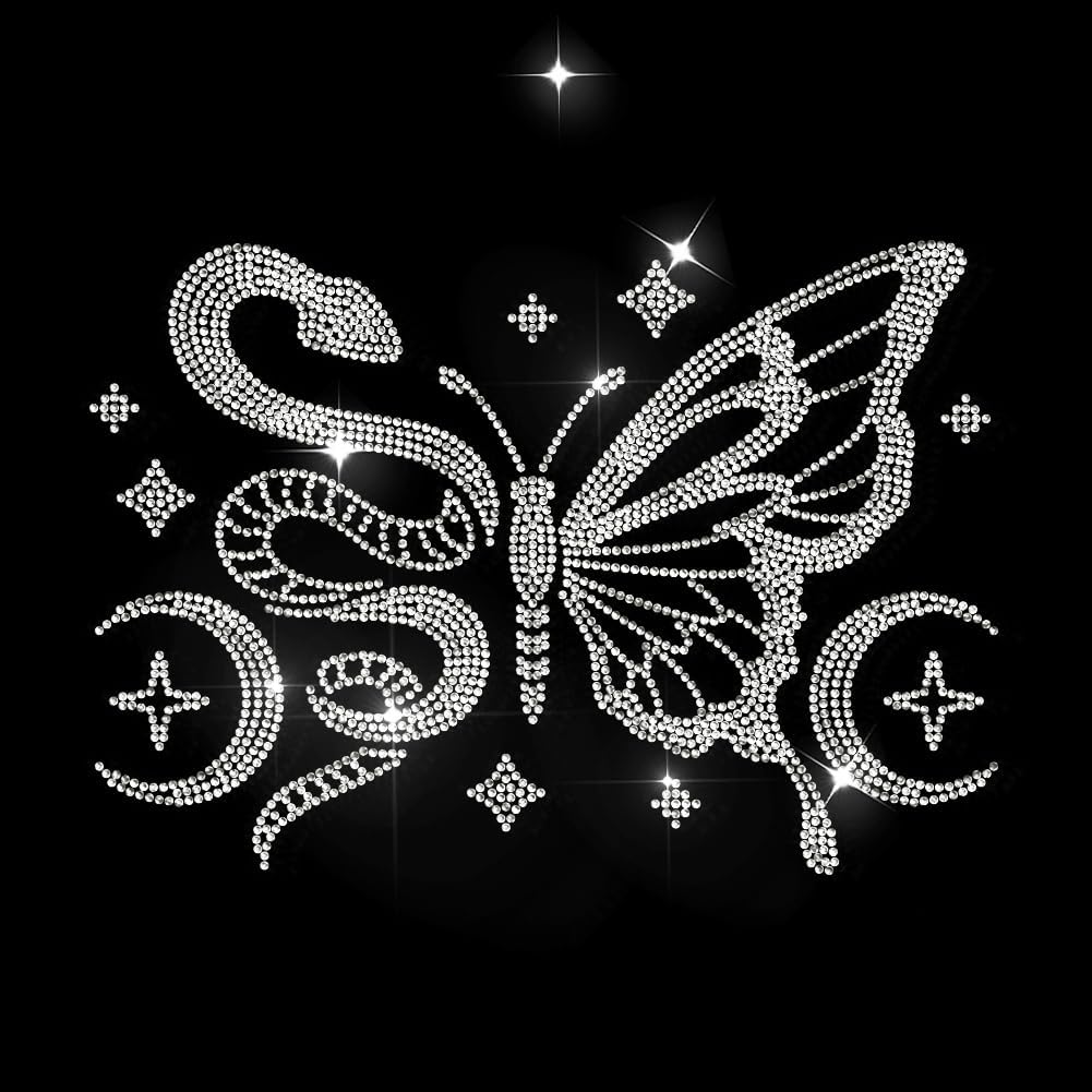 MAYJOYDIY Birthday Theme Rhinestone Iron-On Applique Transfer It's My Birthday Star Love Giftbox Bling DIY Patch Clothing Repair Hot Fix Applique for T-Shirt Jacket Bag Jeans Craft
