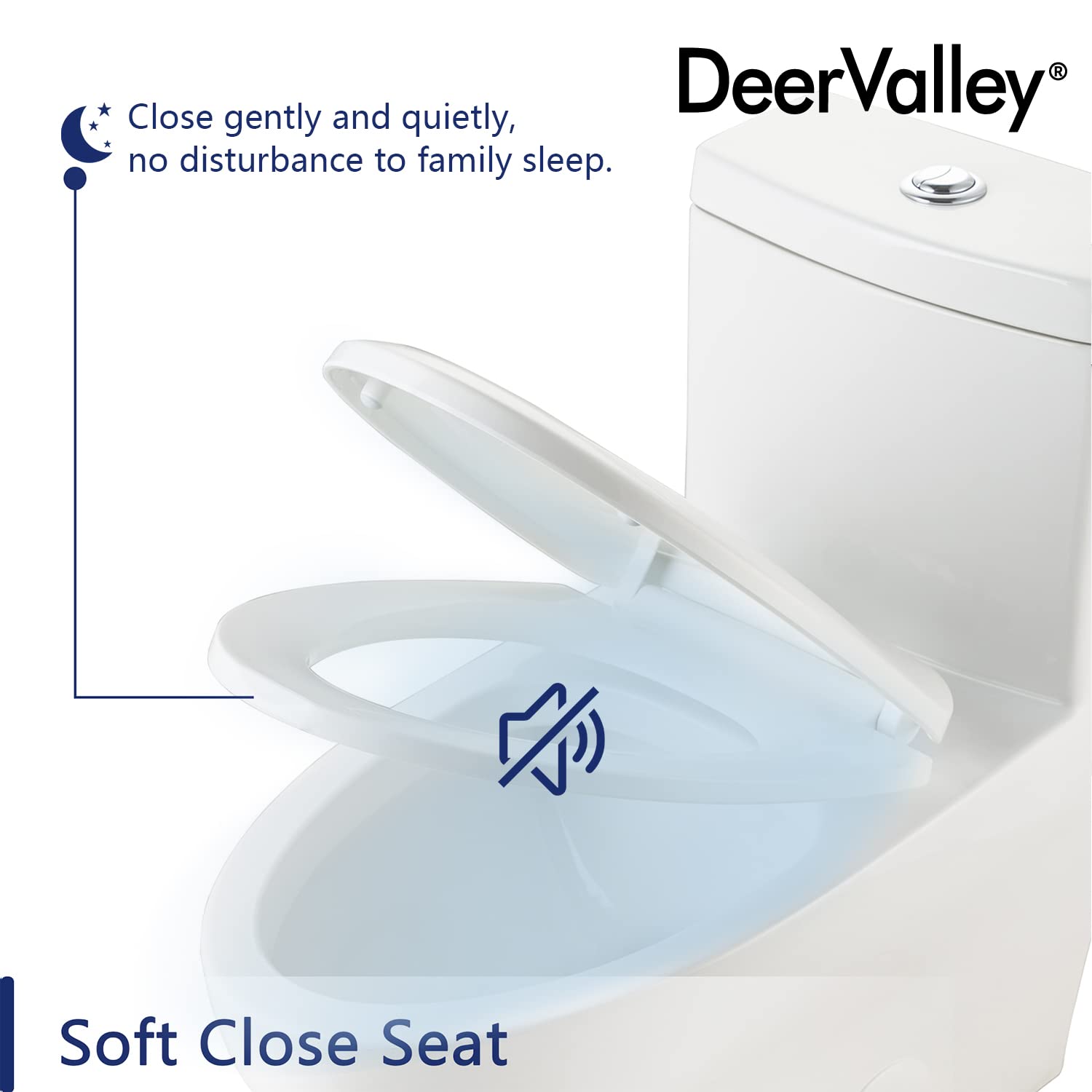 DeerValley DV1F026 Dual Flush Elongated Standard One Piece Toilet with