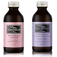 Vista 1 de Karma Organic Paquete de removedor de esmalte de uñas, removedor de esmalte de uñas de aceite de rosa natural (4 onzas líquidas), removedor