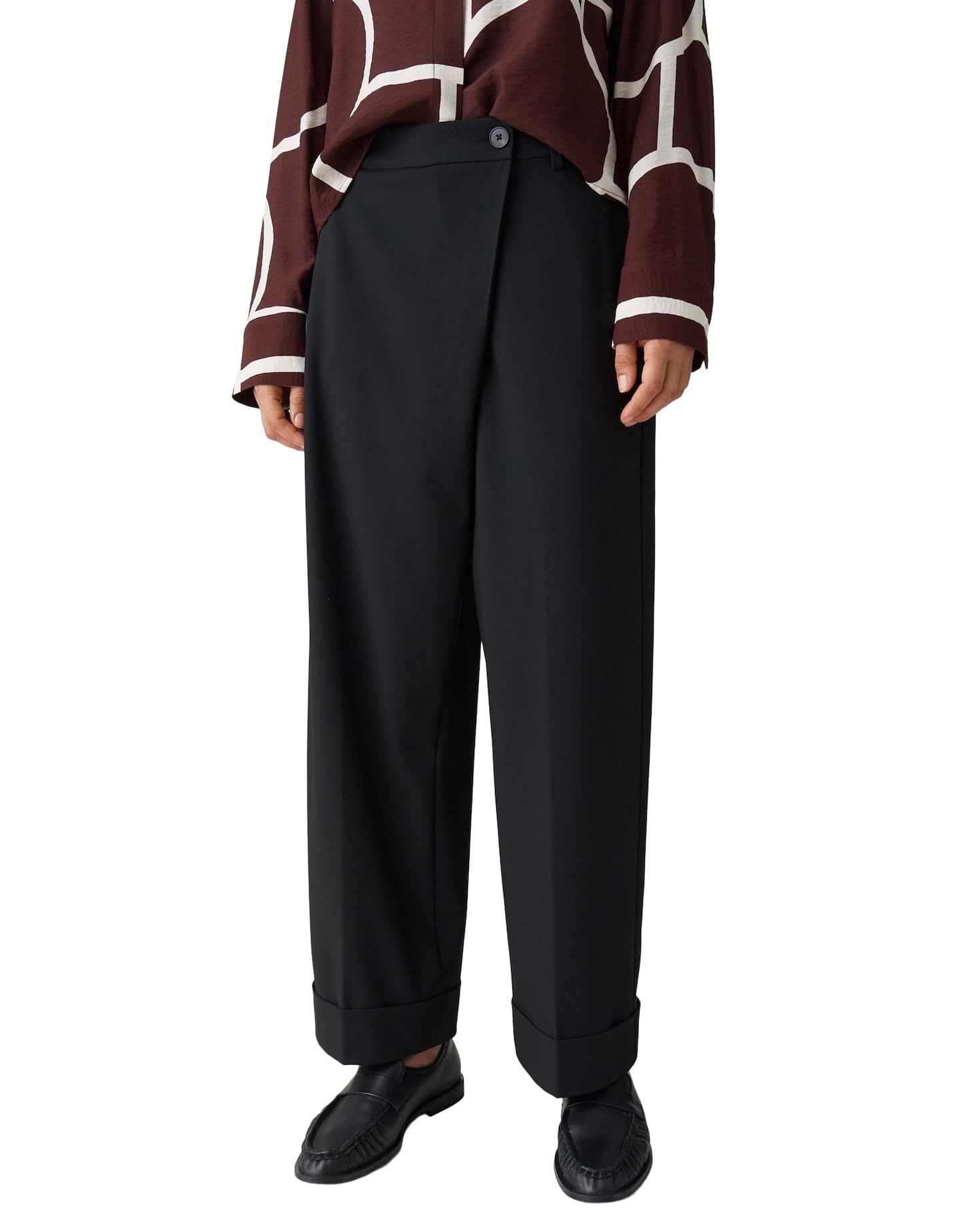 OPUS Damen City Pants | MOZY Turn-UP Relaxed City Pants aus weichem Viskose Mix
