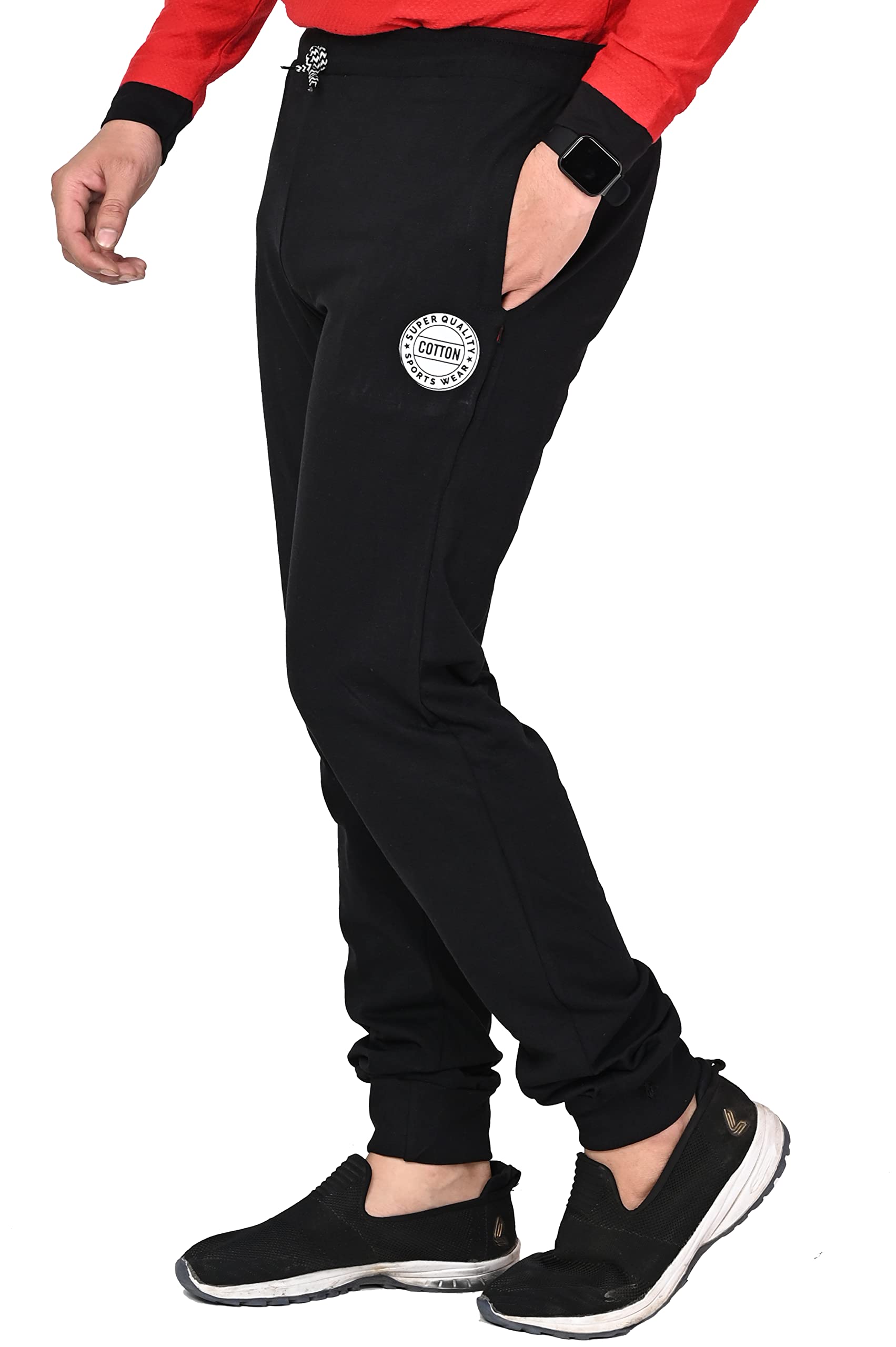 sk wardrobe Men's Cotton Ribbed Jogger Pajama with Elastic Waist and Cuffed Ankles-picture-49