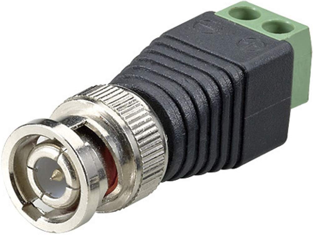 Cop Security 15-TV125B Terminal Block BNC Male Coax Cat5 Camera CCTV Video Balun Connector (Stainless Steel)