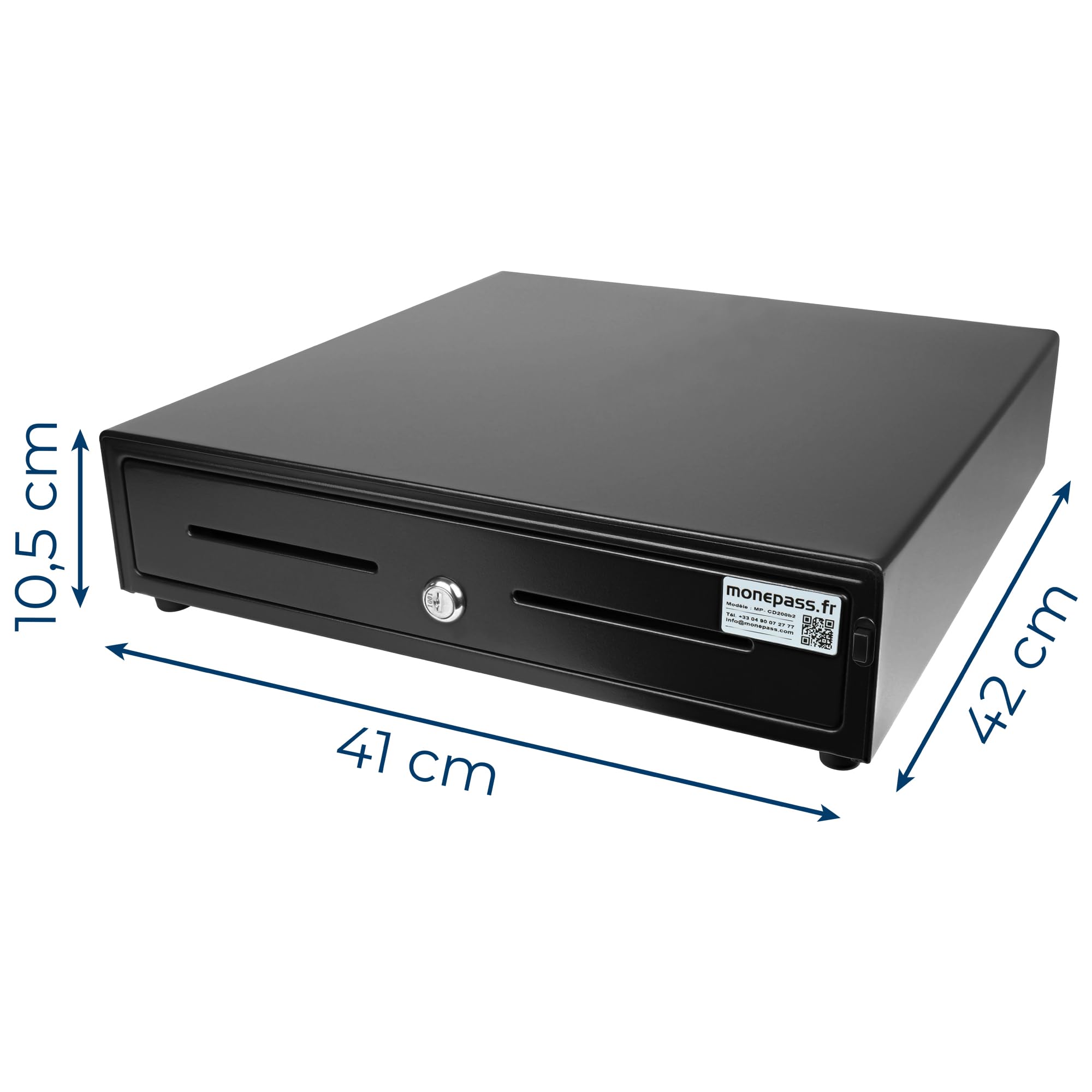 Monepass CD200b2-4B/8C Tiroir-caisse 41 cm à ouverture manuelle avec Insert amovible