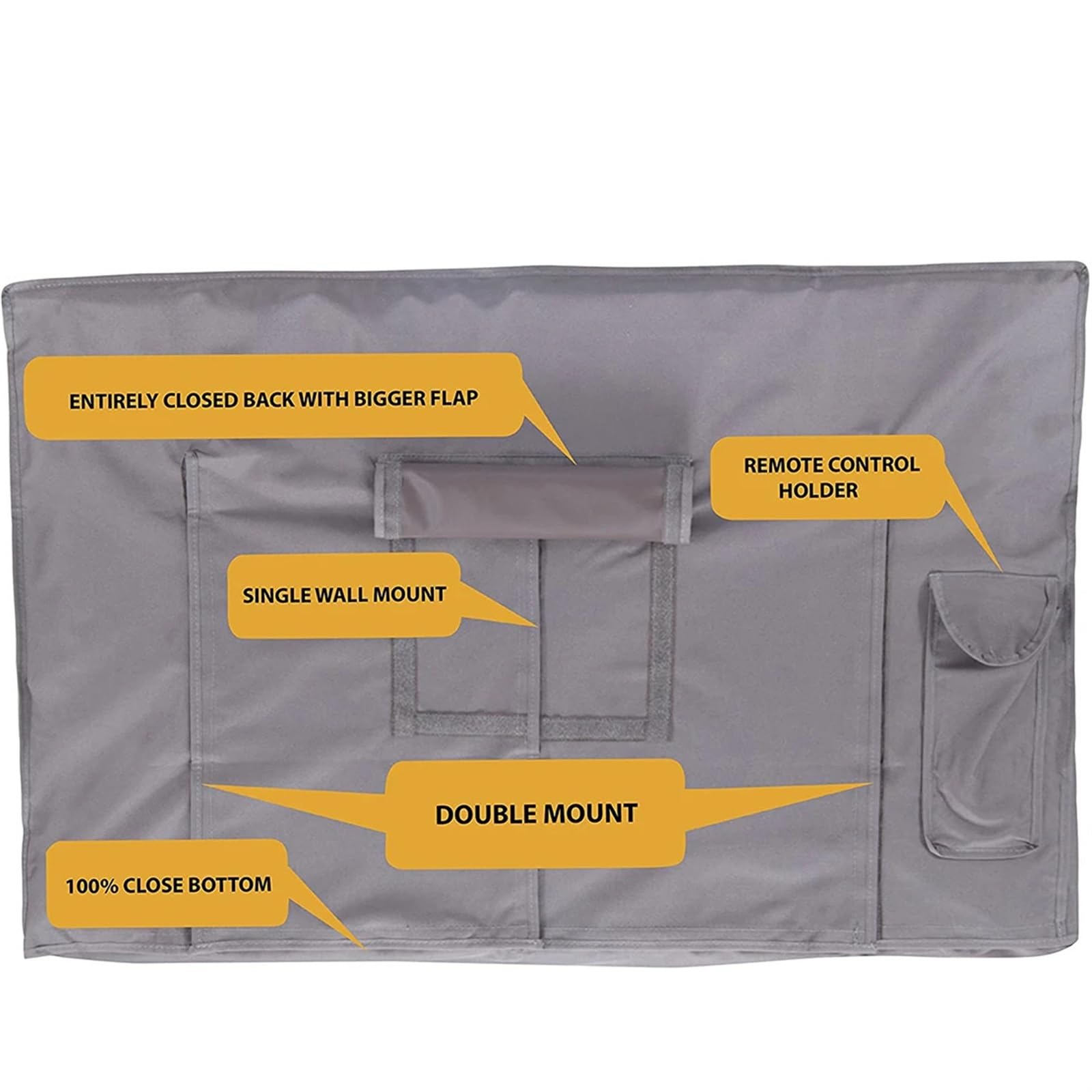 Funda protectora universal for pantalla de TV exterior, resistente a la intemperie y al agua, for televisores 22 a 65 pulgadas(Grey,36x38inch)