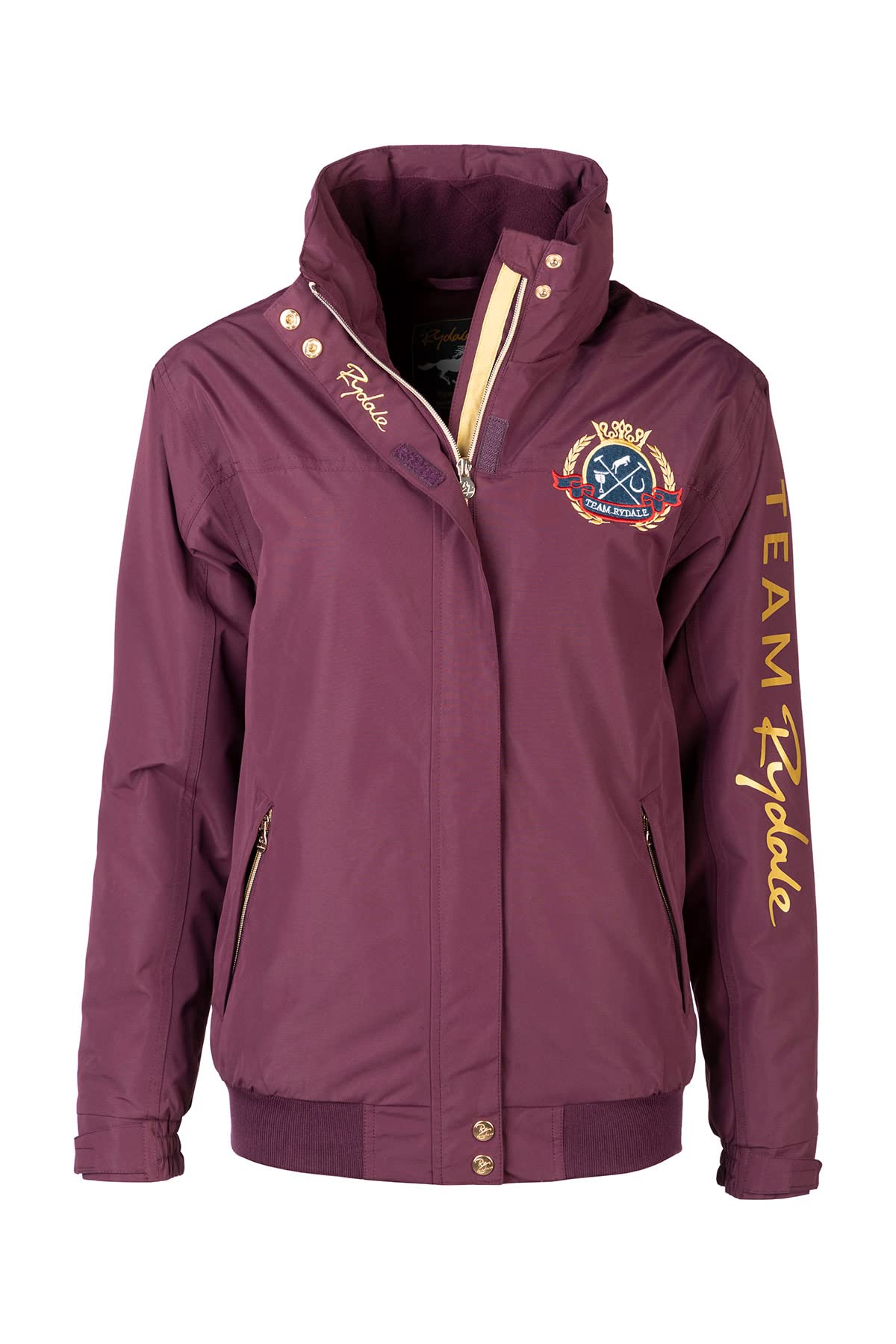 Rydale Ladies Bomber Jacket Women’s Short Coat Emblem Riding Equestrian Jackets 5 Colours (as8, numeric, numeric_14, regular, regular, Dark Berry)