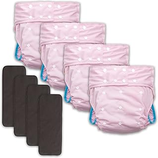 4 Pack Adult Cloth Diapers with Diaper Inserts Adult Diapers Women Adult Diapers Adult Diapers for Men Mens Diapers Incontinence Products Womens Diapers Adult Diaper Pañales para Adultos