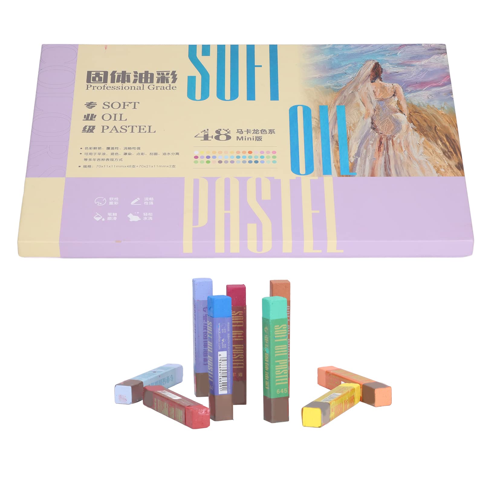 Ensemble de Pastels à L'huile, 50 Pièces, Couleurs Vives et Brillantes, Fournitures Artistiques, Sûrs et Fiables pour les Enfants et les Adultes