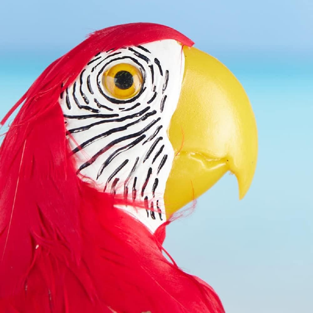 Factory Direct Craft Life Size Feathered Red Artificial Macaw Parrot for Tropical Displays, Photo Props & Halloween Costumes
