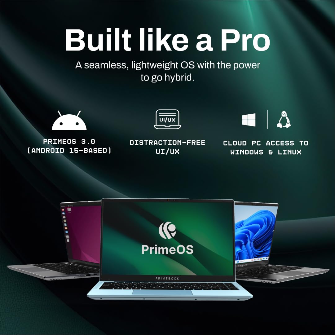 Primebook 2 Pro 2025 (New Launch) | 8GB RAM, 128GB UFS Storage | 14.1-Inch FHD IPS Display | 14 Hours Battery | MediaTek Helio G99 | Android 15 (PrimeOS 3.0) | Backlit Keyboard | in-Built AI | Gray 26