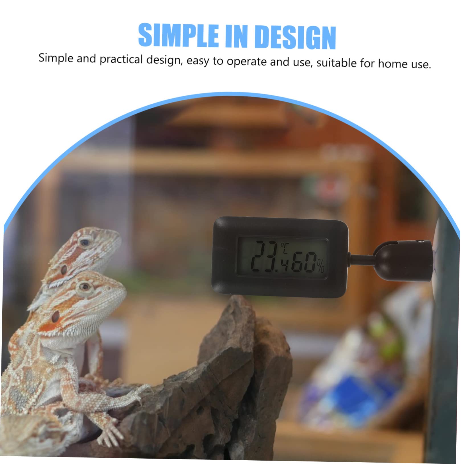 Milisten 4stücke Reptilien Thermometer Digital Mit Rotation Hygrometer Und Großer Saugnapf Für Terrarien Und Aquarien Präzise Temperatur Und Luftfeuchtigkeitsmessung Für