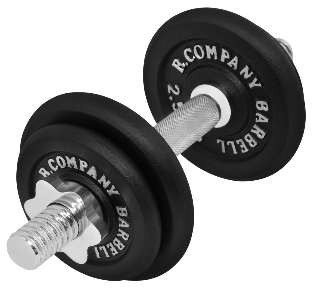 Guss Kurzhantel-Set 10 kg: 1x Stange (35 cm) + 2x 1,25 kg + 2x 2,5 kg Scheiben