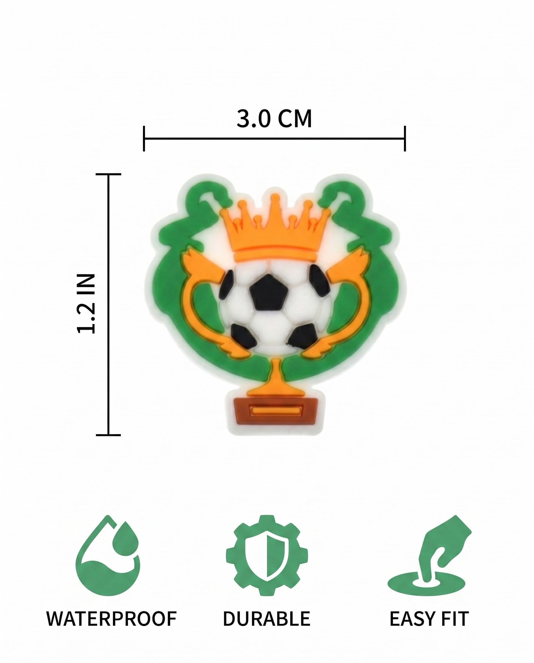 Pins para croks Accesorios 12 Piezas Verde Fútbol, Charms para Decorar Zapatos de Niños y Adultos, Estilos Deportivos, Regalo Ideal para Fans y Deportistas