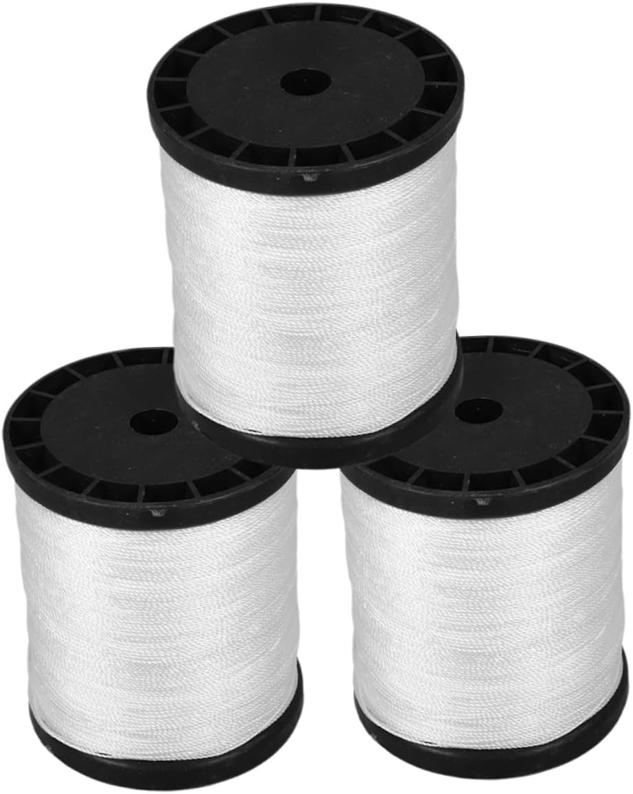 3 Rolls Masonry Nylon String Line, Twisted Construction String Cord for Bricklaying and Outdoor Use, Sturdy White Nylon Twine for Building Sites and Masonry Projects