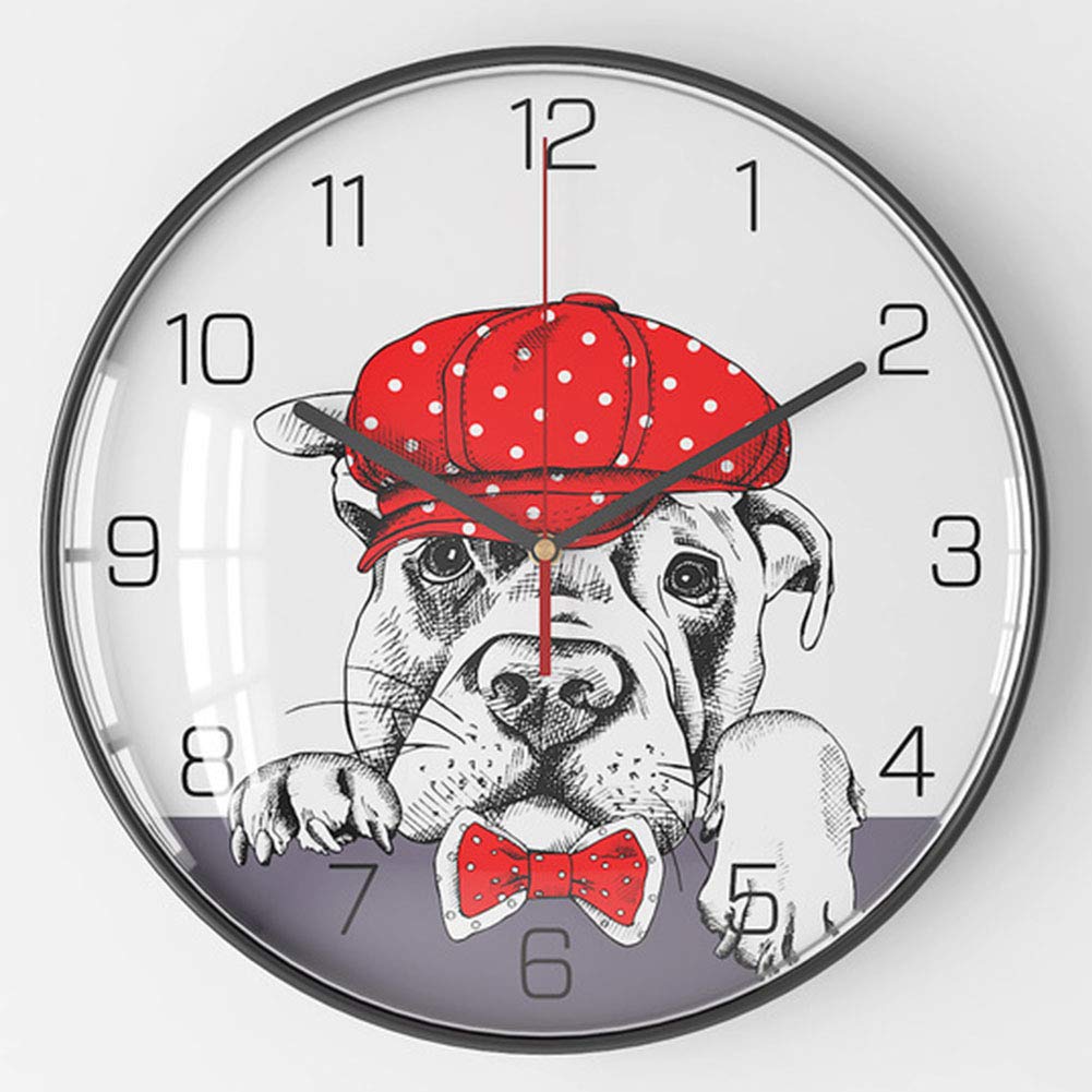 VHKJewE Metal And Glass Arabic Numeral Wall Clock Multicolor 30.5x3.5cm(B)