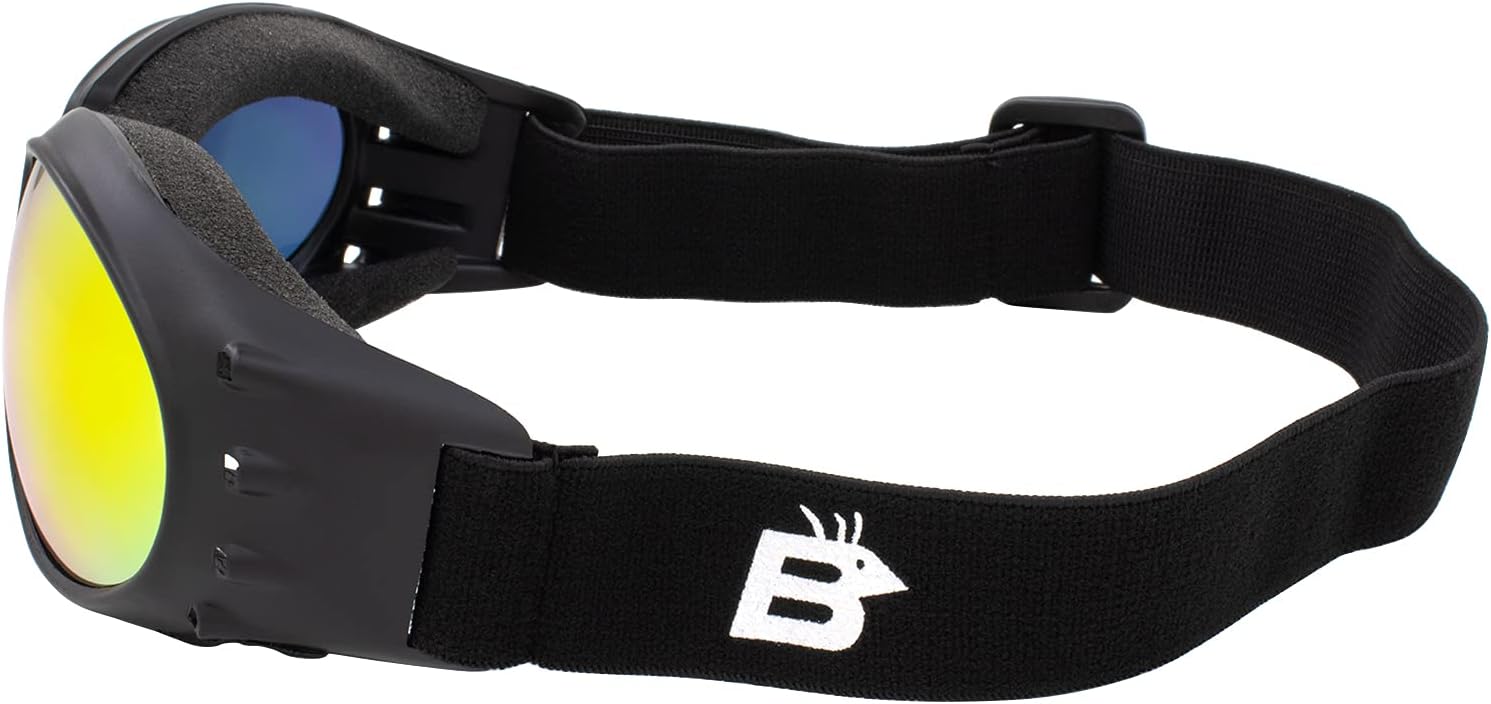 Birdz Eyewear Eagle Padded Dirt Bike Motorcycle Riding Goggles Black Frame with Mirror Lens for Men and Women - Image 3
