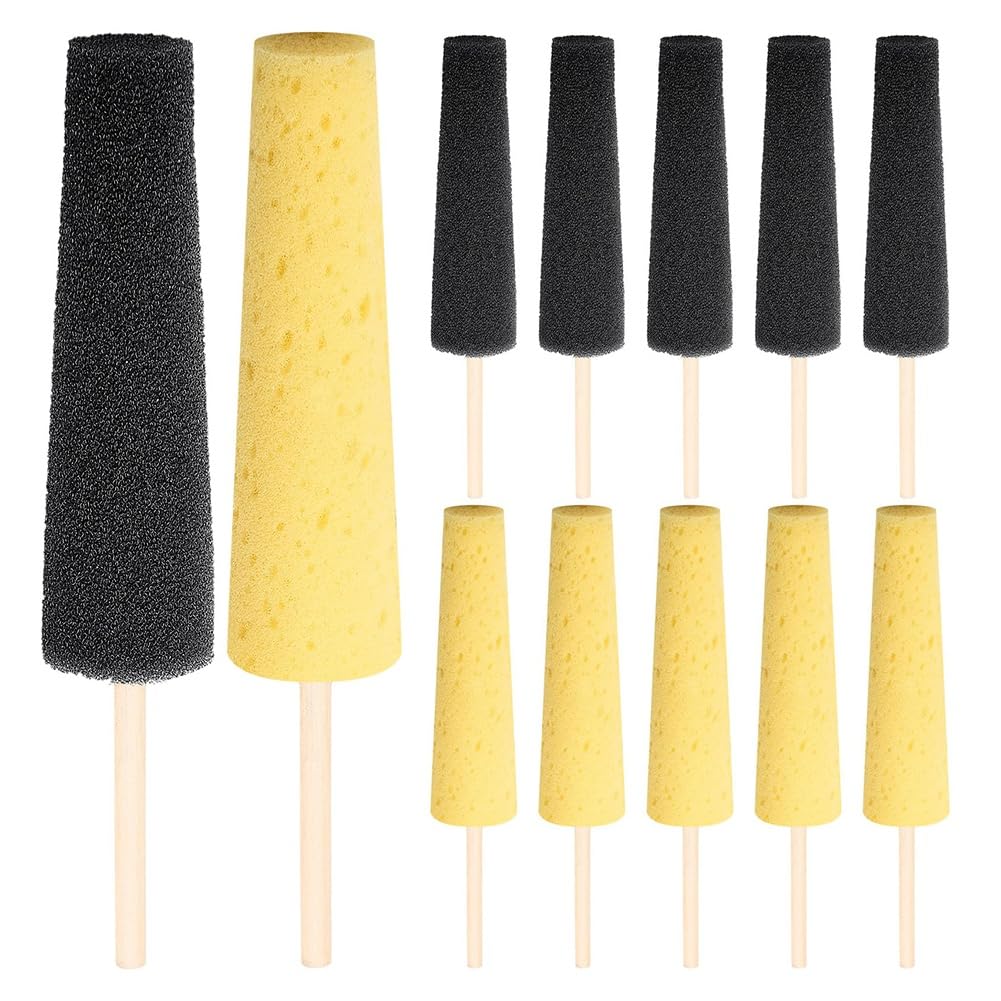 Veciado 12 Pcs Pottery Sponge for Clay Pottery Sponges with 2-Density Sponge Stick for Pottery Clay Sponge for Pottery Ceramic