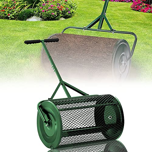 ERSINIAN Streuer für Rasen und Garten – 61 cm robuster Streukorb aus Metallgeflecht – Kompost, Torfmoos, Mutterboden, Mulch – langlebiges, leichtes Mehrzweck-Gartenpflegegerät