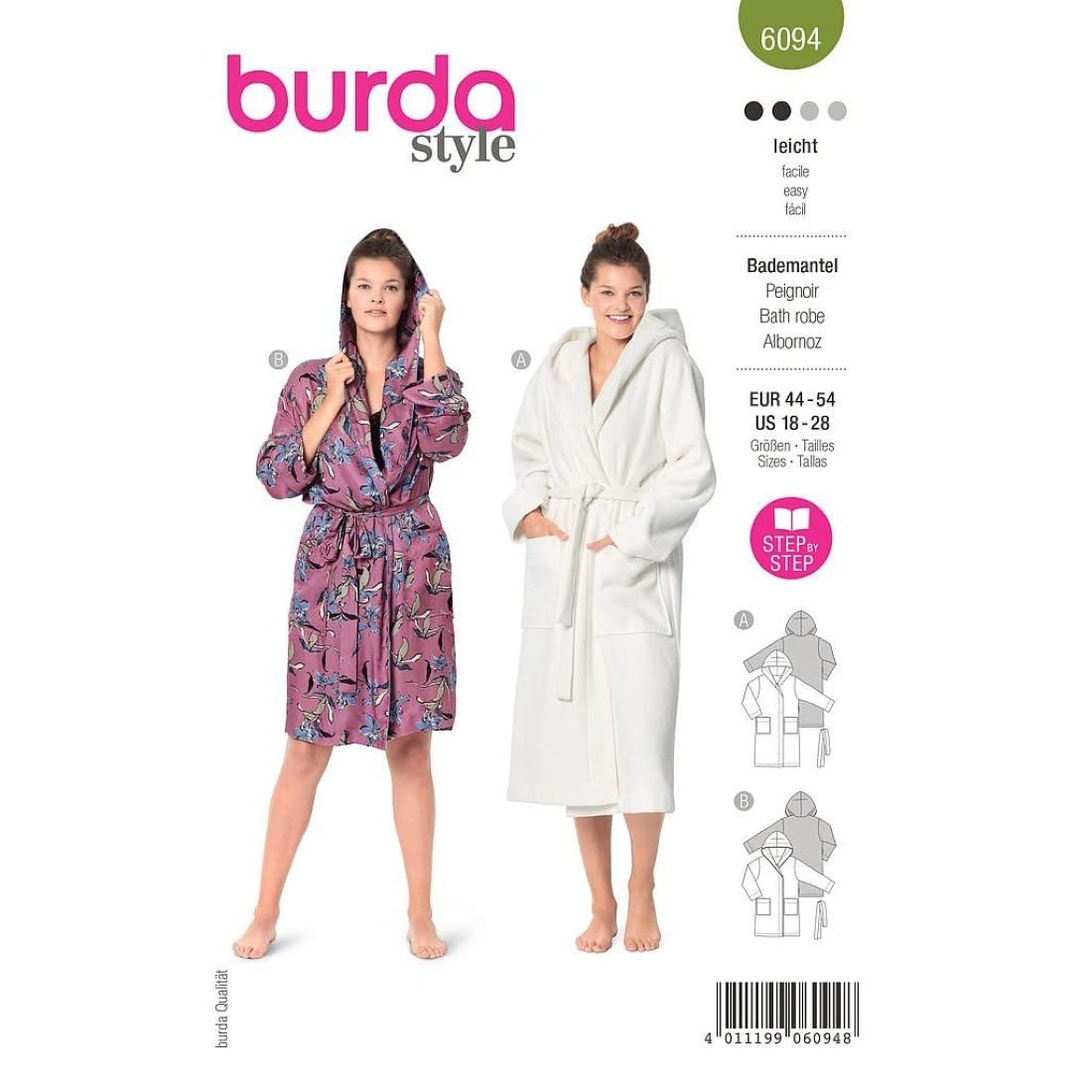 Burda Style Sewing Pattern B6094 Misses' Bathrobe with Hood