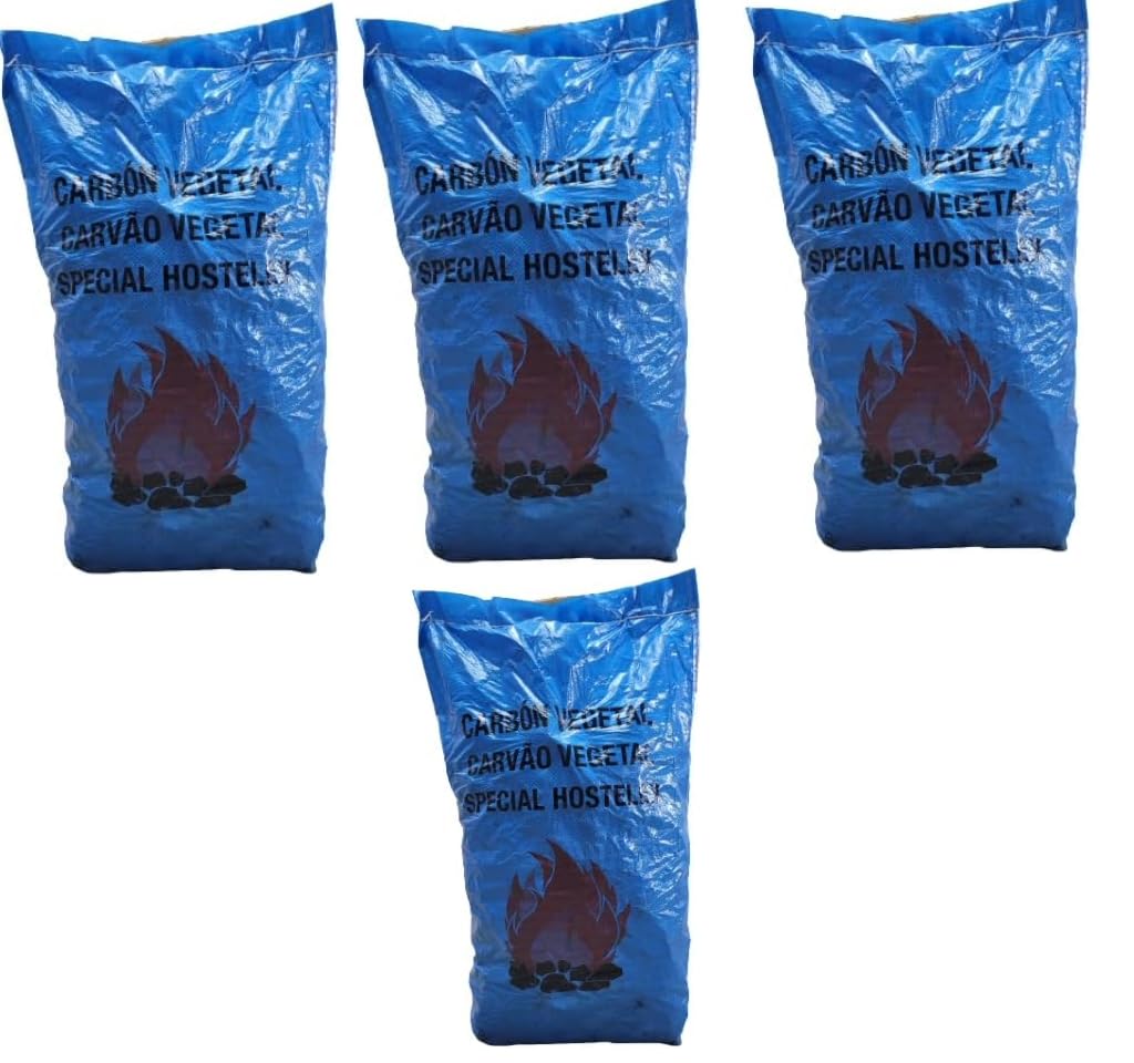 Pack 4 Unidades Carbón Vegetal de encina Especial hosteria 14kg Aproximadamente, Gran duración. Ideal para restaurantes, barbacoas. Encendido rapido