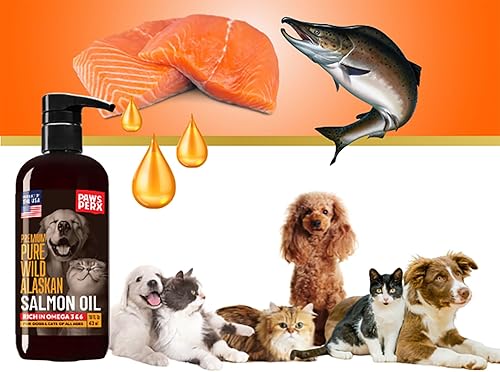 Miniatura 3 de Aceite de salmón para mascotas, suplemento de omega 3 de Alaska puro de primera calidad mejora el sabor de las croquetas apoya la piel, el pelaje y