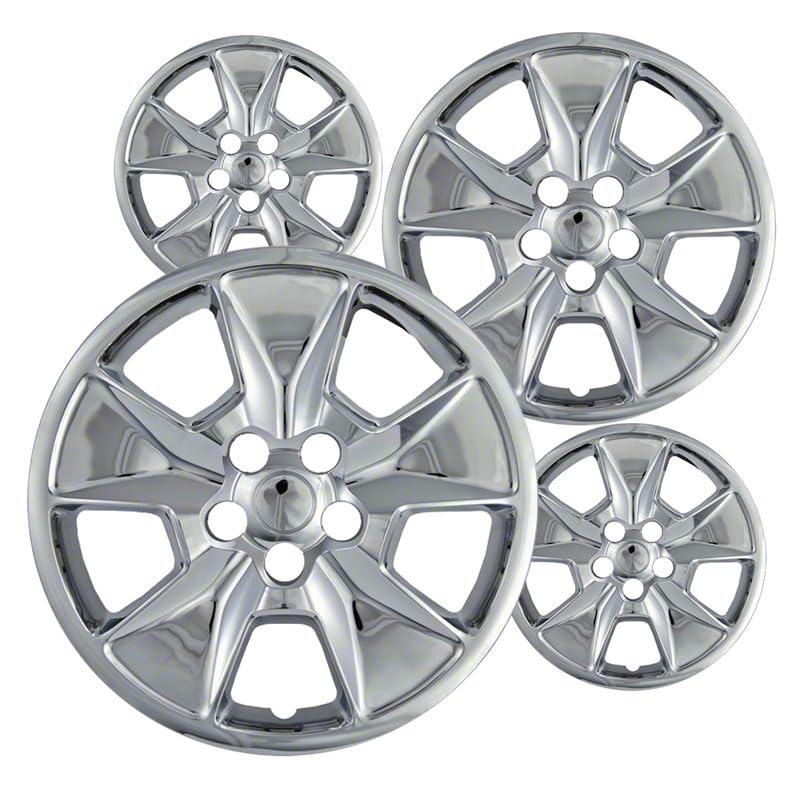 Fuel Rider 17 inch Chrome ABS Hubcap Wheel Covers Compatible with 2011-2015 Ford Explorer (Set of 4) Wheelcovers for 17 inch Standard Steel Wheels- Auto Tire Cover Replacement Exterior Cap Cover