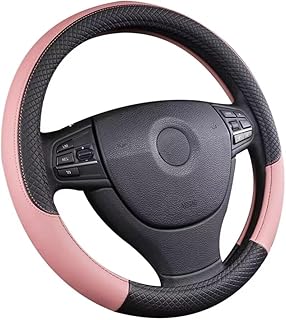 Pahajim Leather Steering Wheel Cover, 37-38 cm, Universal Non-Slip Steering Wheel Protector, Breathable Steering Wheel Protection, Suitable for Car/Jeep/SUV