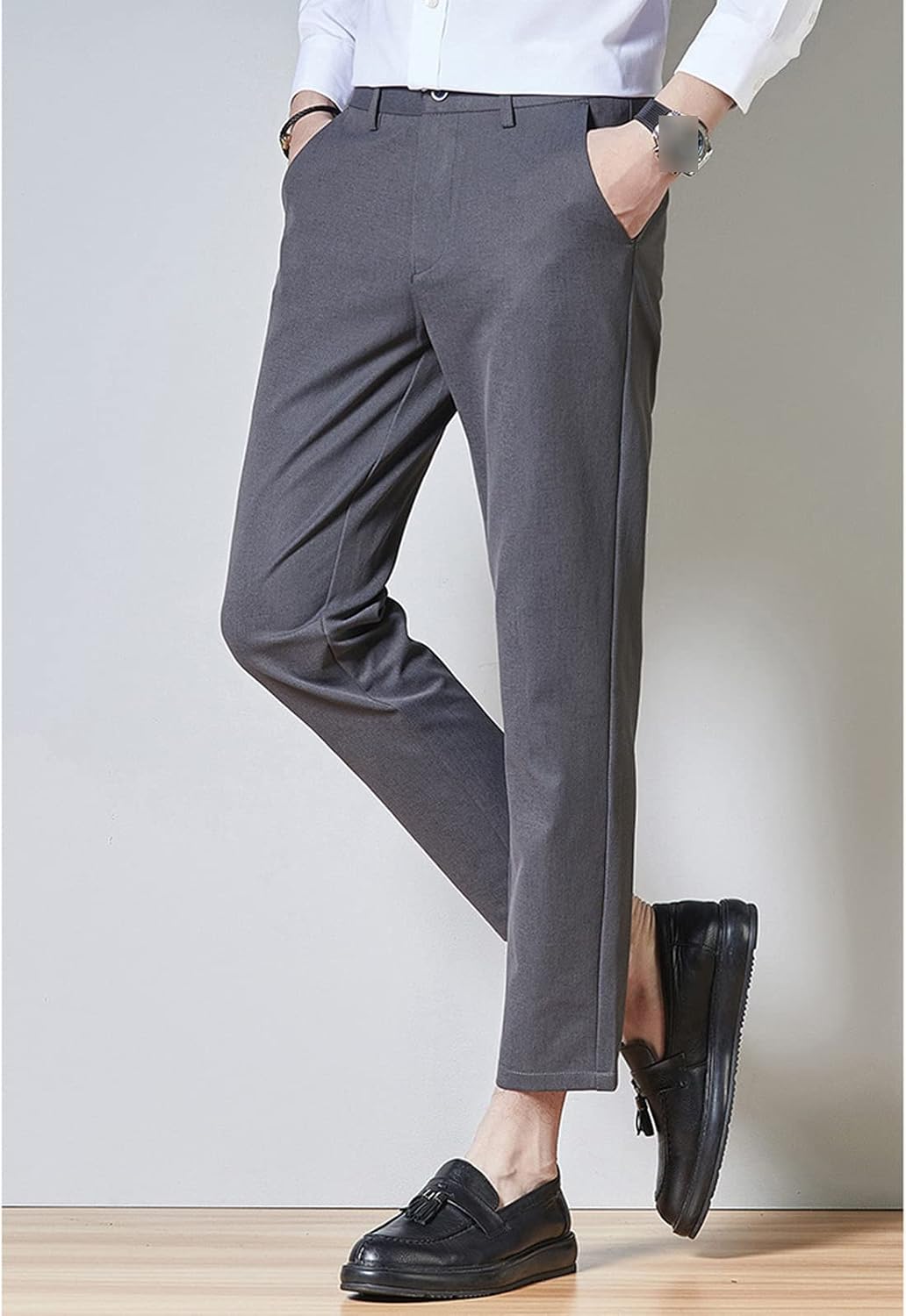Men's Slim Casual Banquet Slacks Comfort Stretch Stretch Cotton Pants Fit Modern Fit Dress Skinny Pant