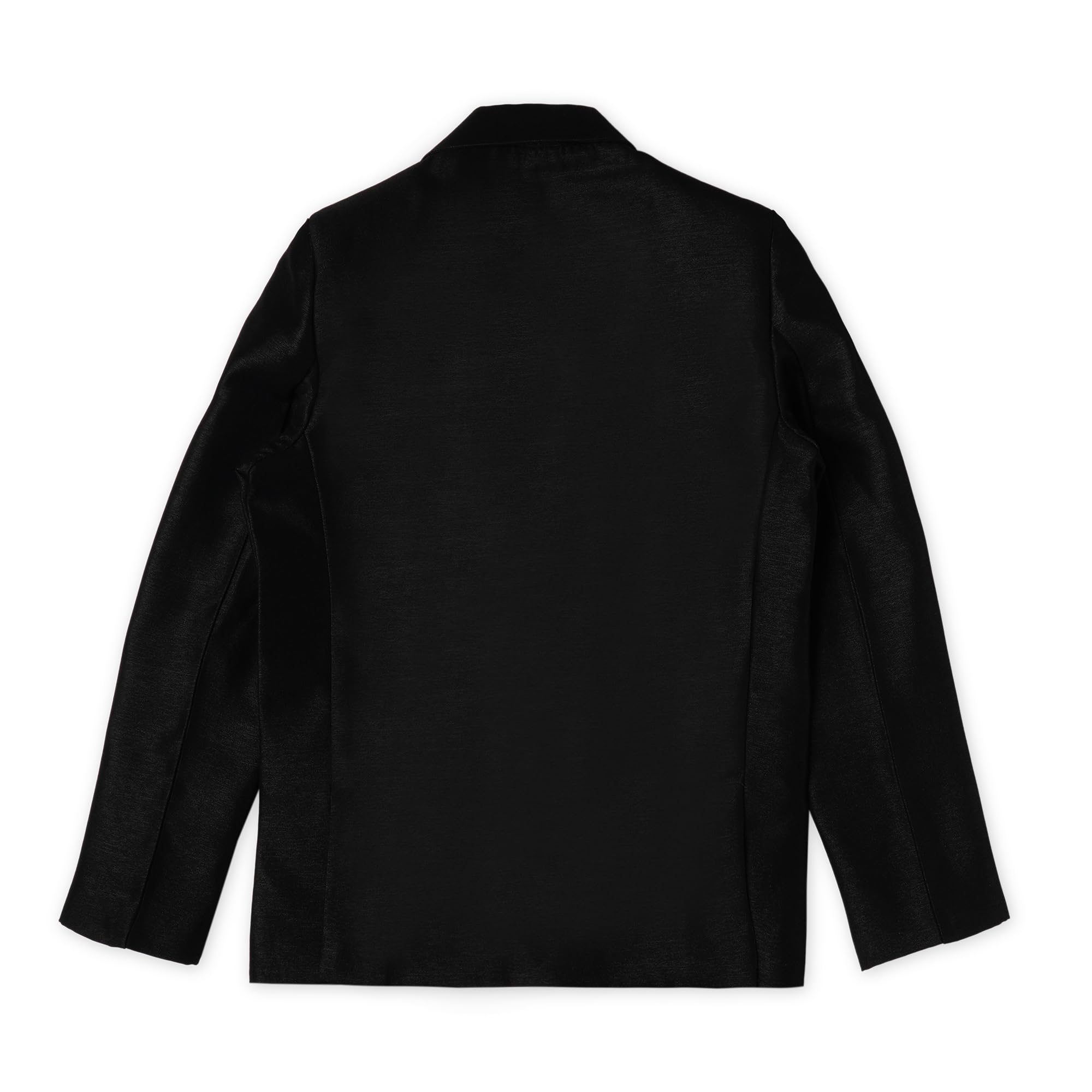 CAVIO Boys Regular Fit Solid Cotton Single Breasted Blazer and T-Shirt Black 1