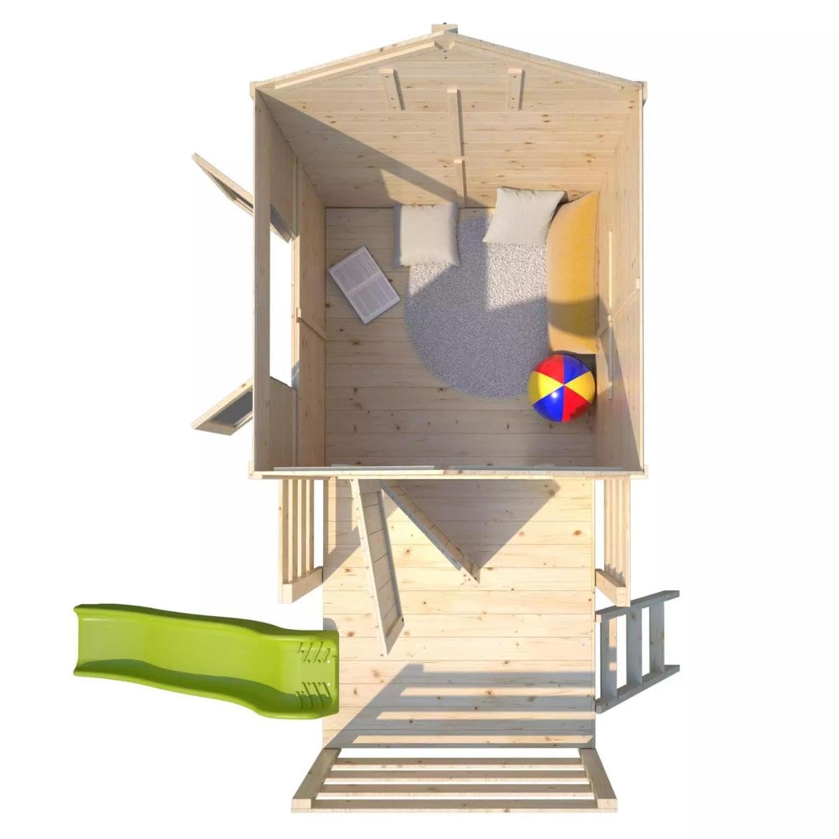Maisonnette en Bois sur pilotis avec Toboggan pour Enfants – Joséphine